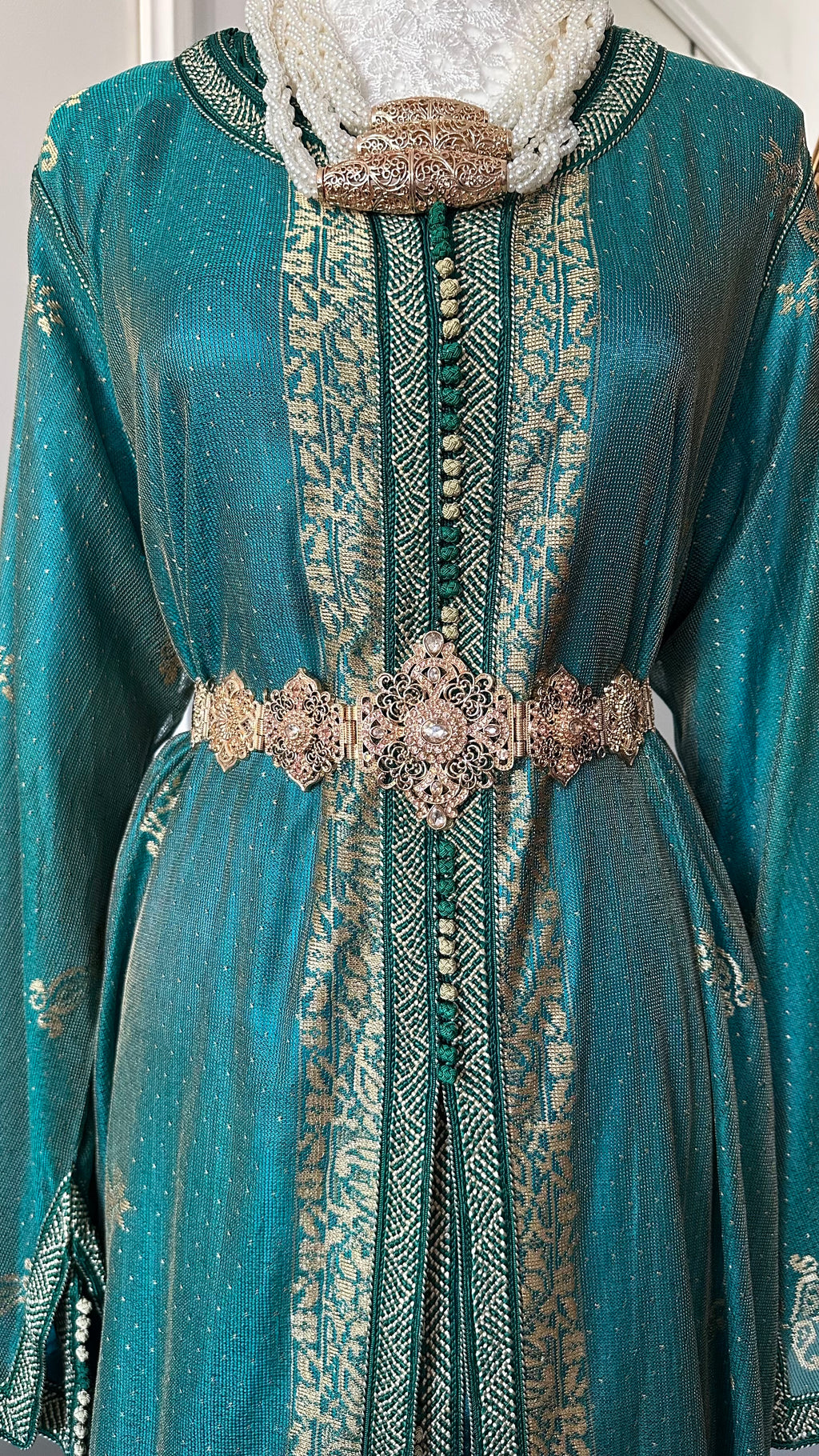 Takchita marocaine vintage vert émeraude – Réf. TAK-151