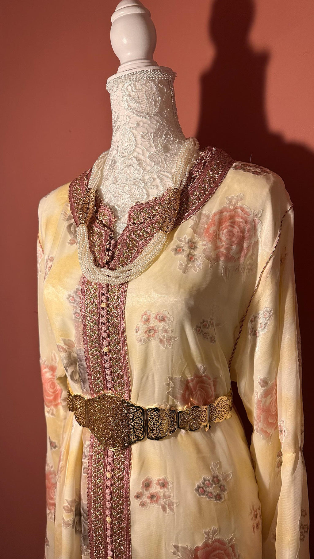 Takchita marocaine vintage beige et rose – TAK-040 - photo 3
