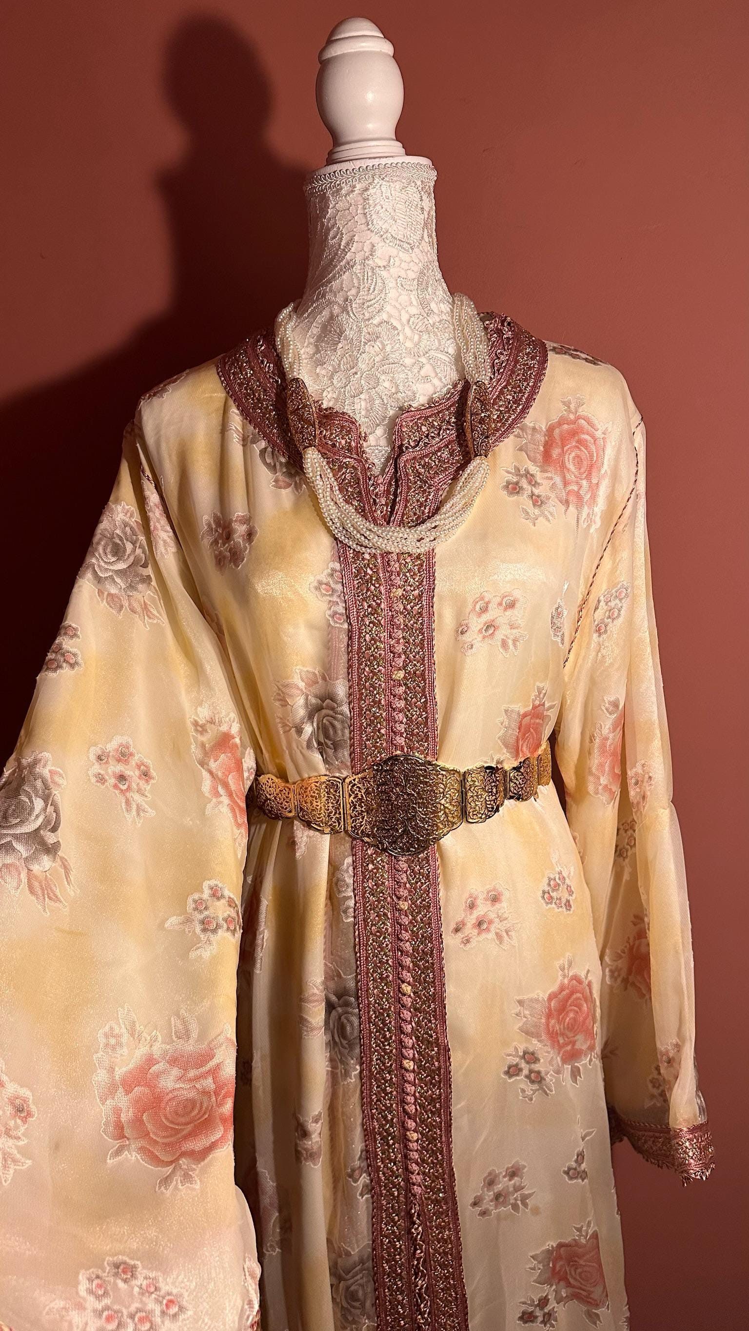 Takchita marocaine vintage beige et rose – TAK-040 - photo 1