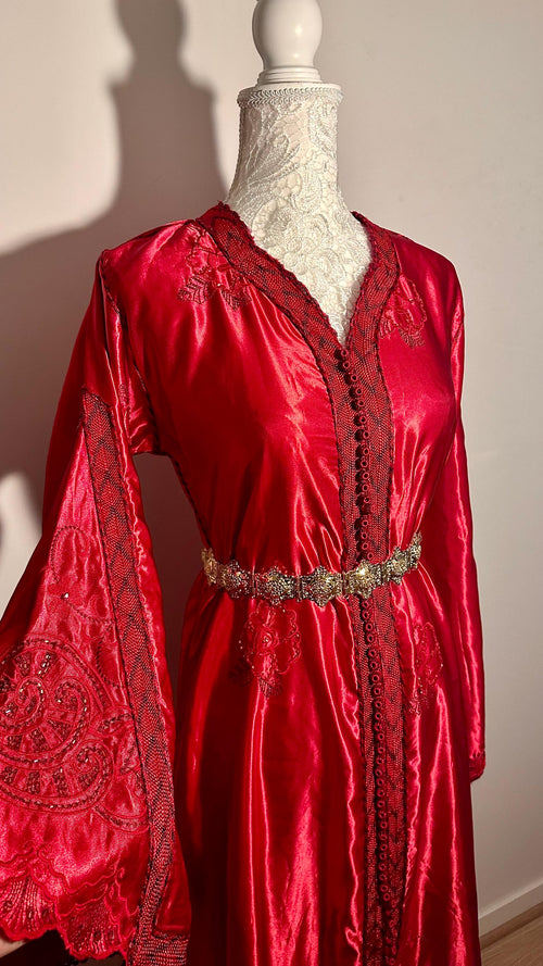 Caftan marocain vintage rouge – CAF-014 - photo 1