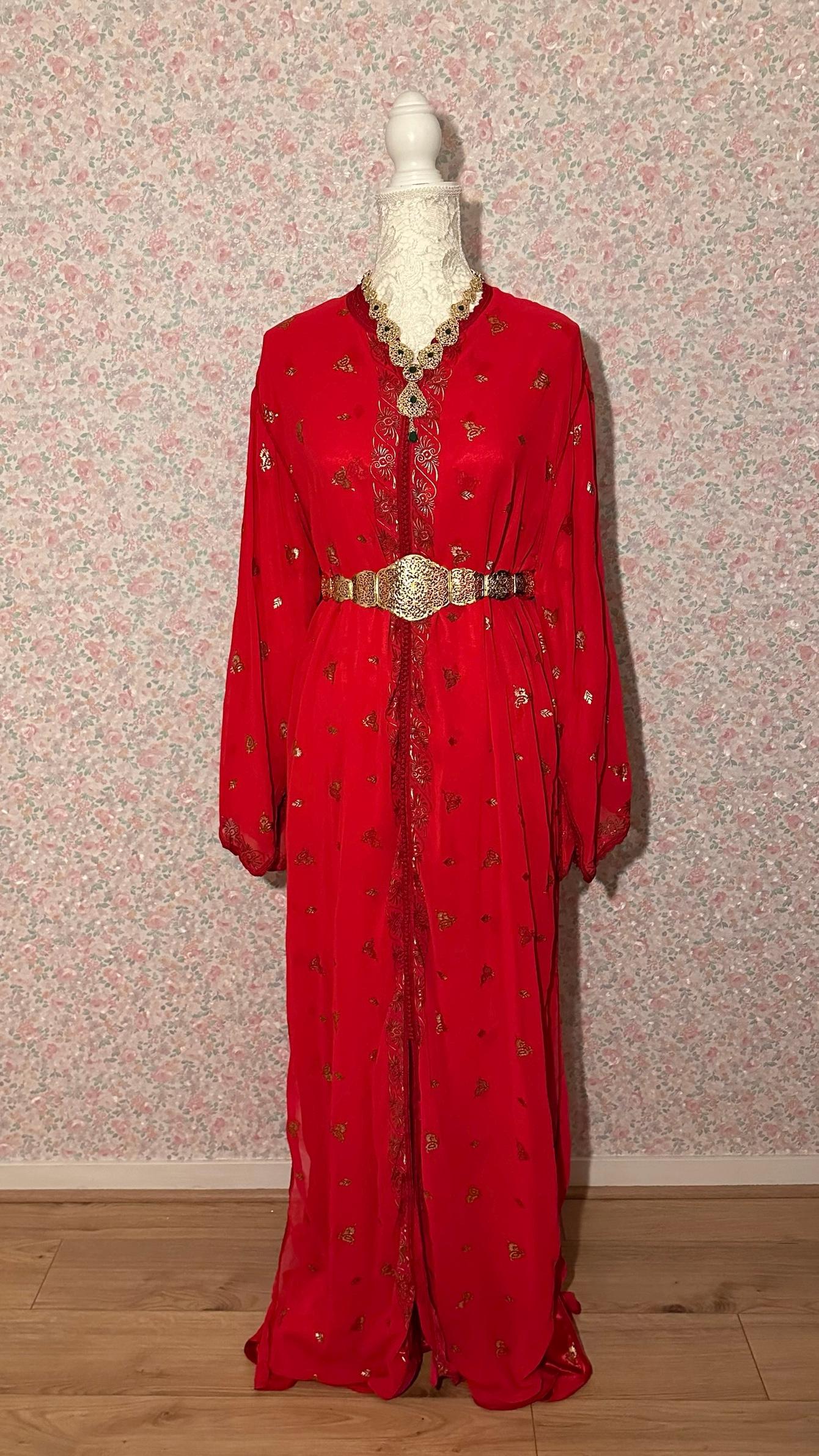 Takchita marocaine vintage rouge – TAK-034 - photo 4