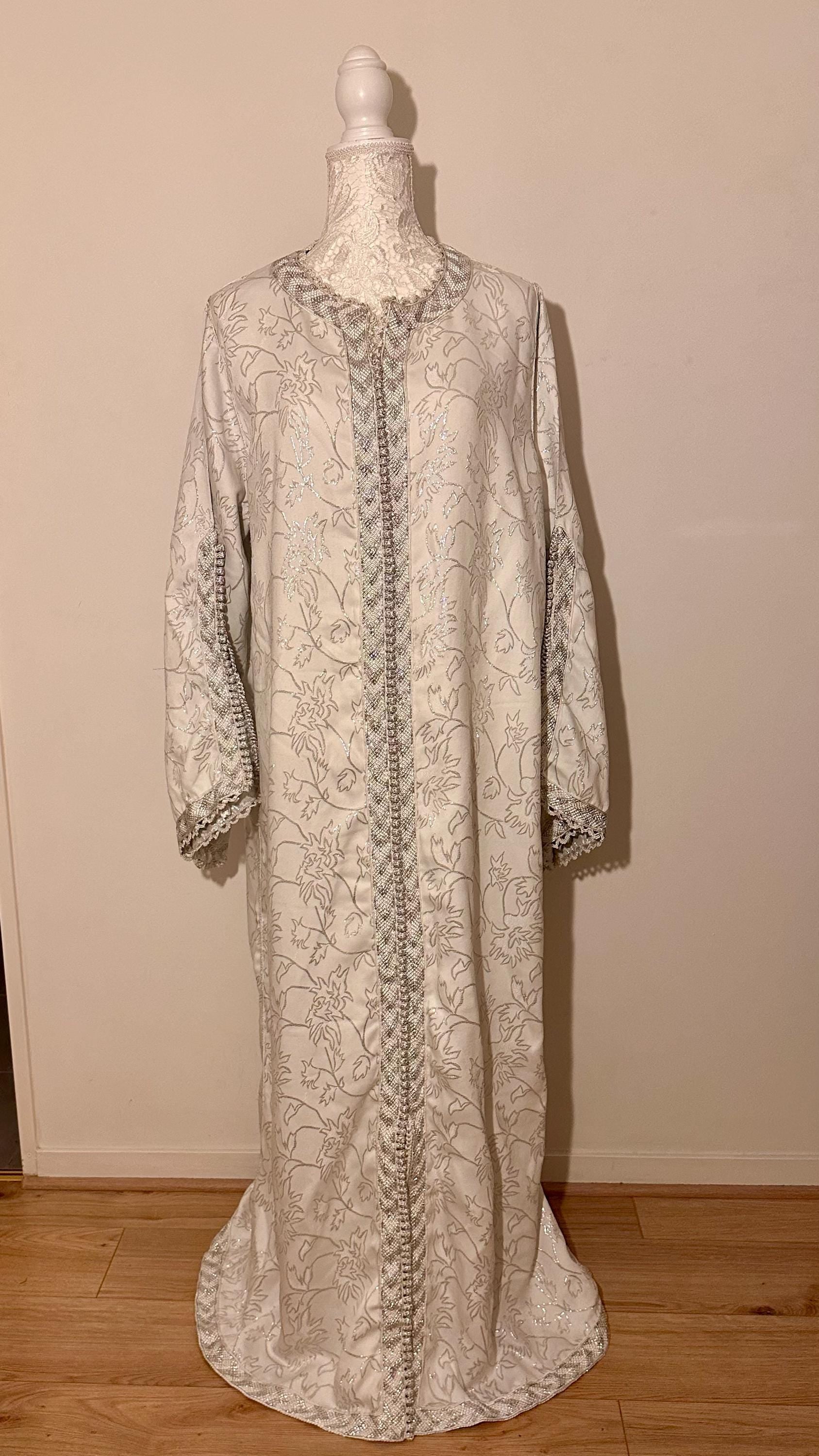 Caftan marocain vintage blanc – CAF-012 - photo 3