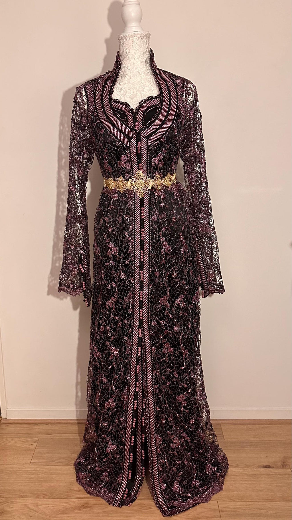 Takchita marocaine vintage noire et rose – TAK-028 - photo 4