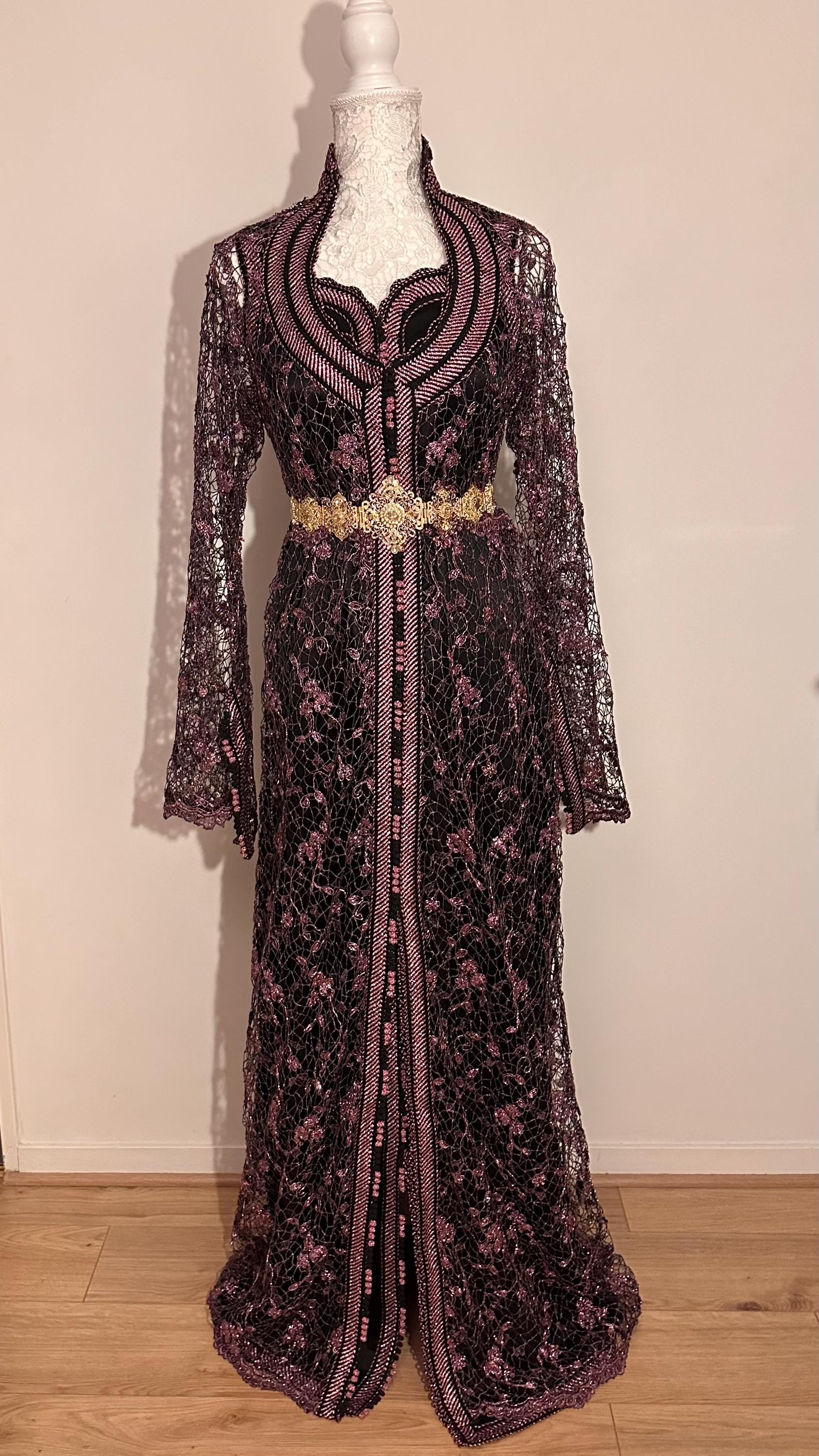Takchita marocaine vintage noire et rose – TAK-028 - photo 4