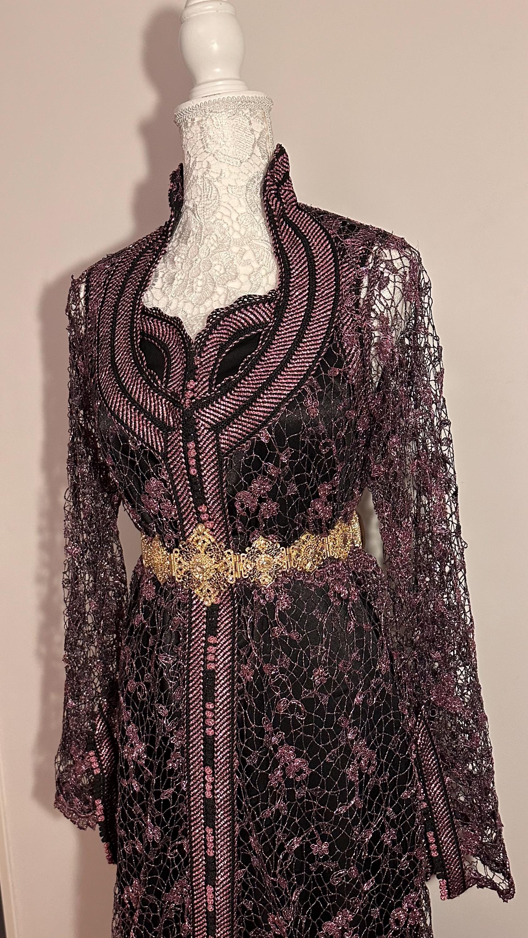 Takchita marocaine vintage noire et rose – TAK-028 - photo 2