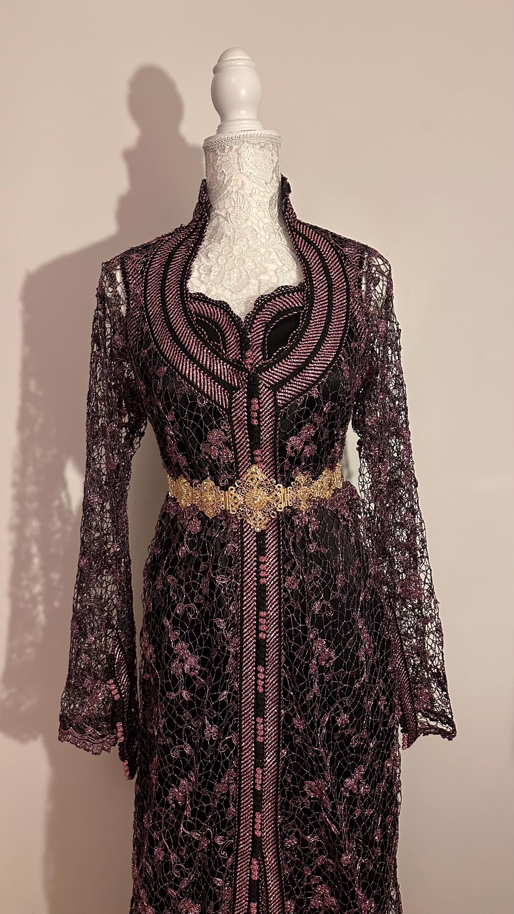 Takchita marocaine vintage noire et rose – TAK-028 - photo 3