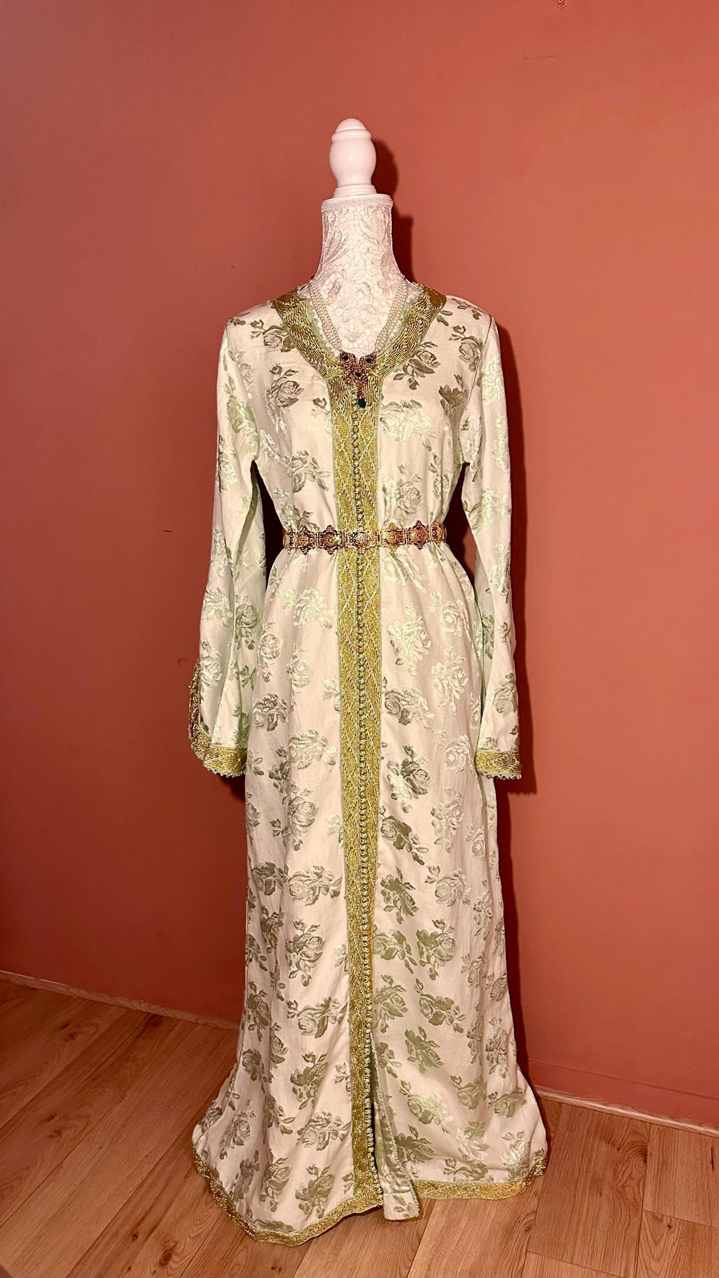 Caftan marocain vintage vert – CAF-009 - photo 4