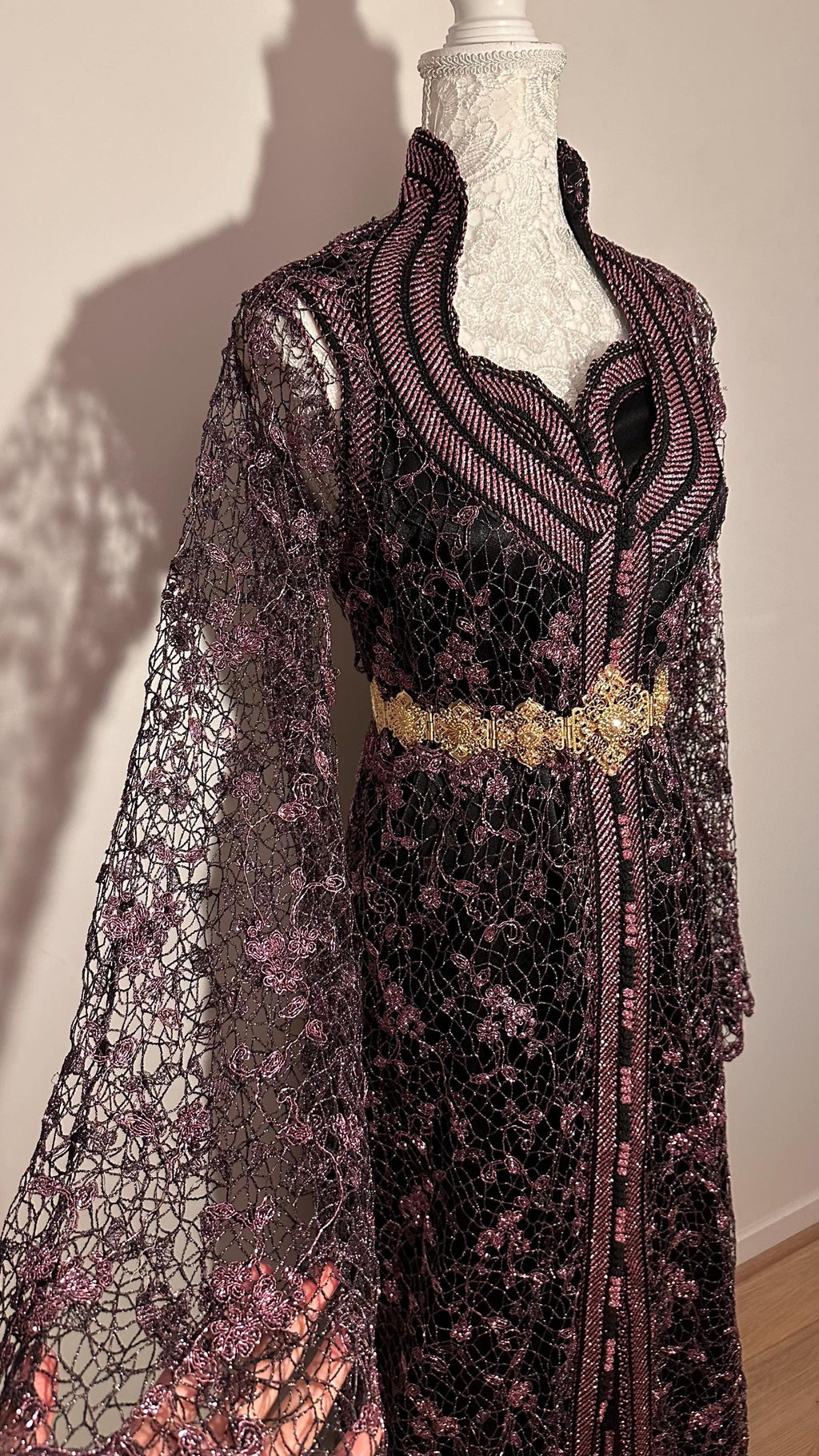 Takchita marocaine vintage noire et rose – TAK-028 - photo 1