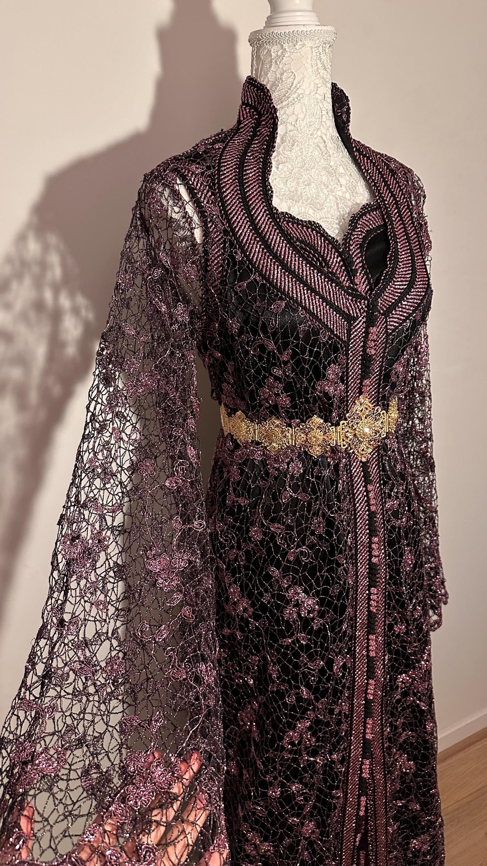 Takchita marocaine vintage noire et rose – TAK-028 - photo 1