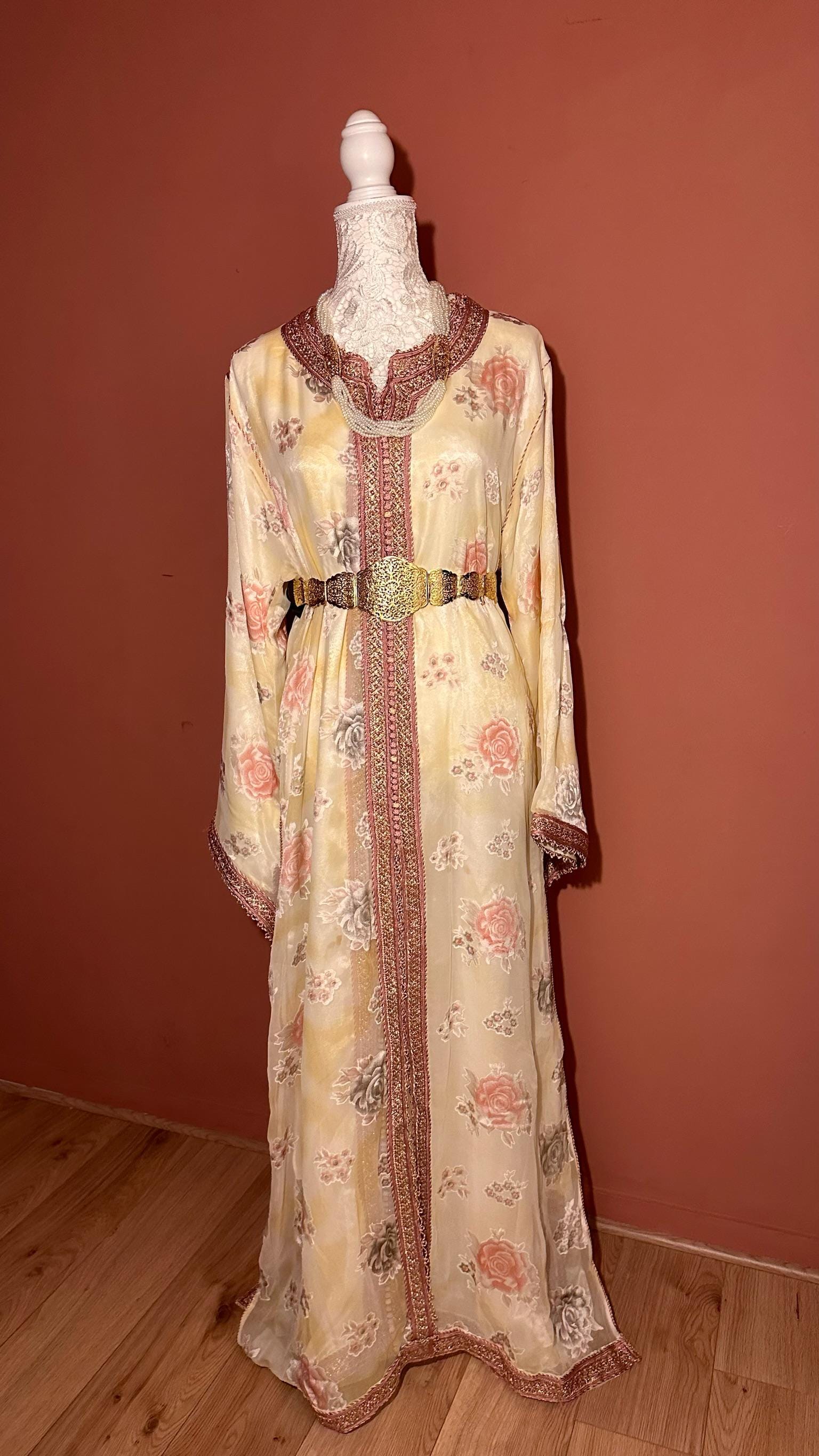 Takchita marocaine vintage beige et rose – TAK-040 - photo 5