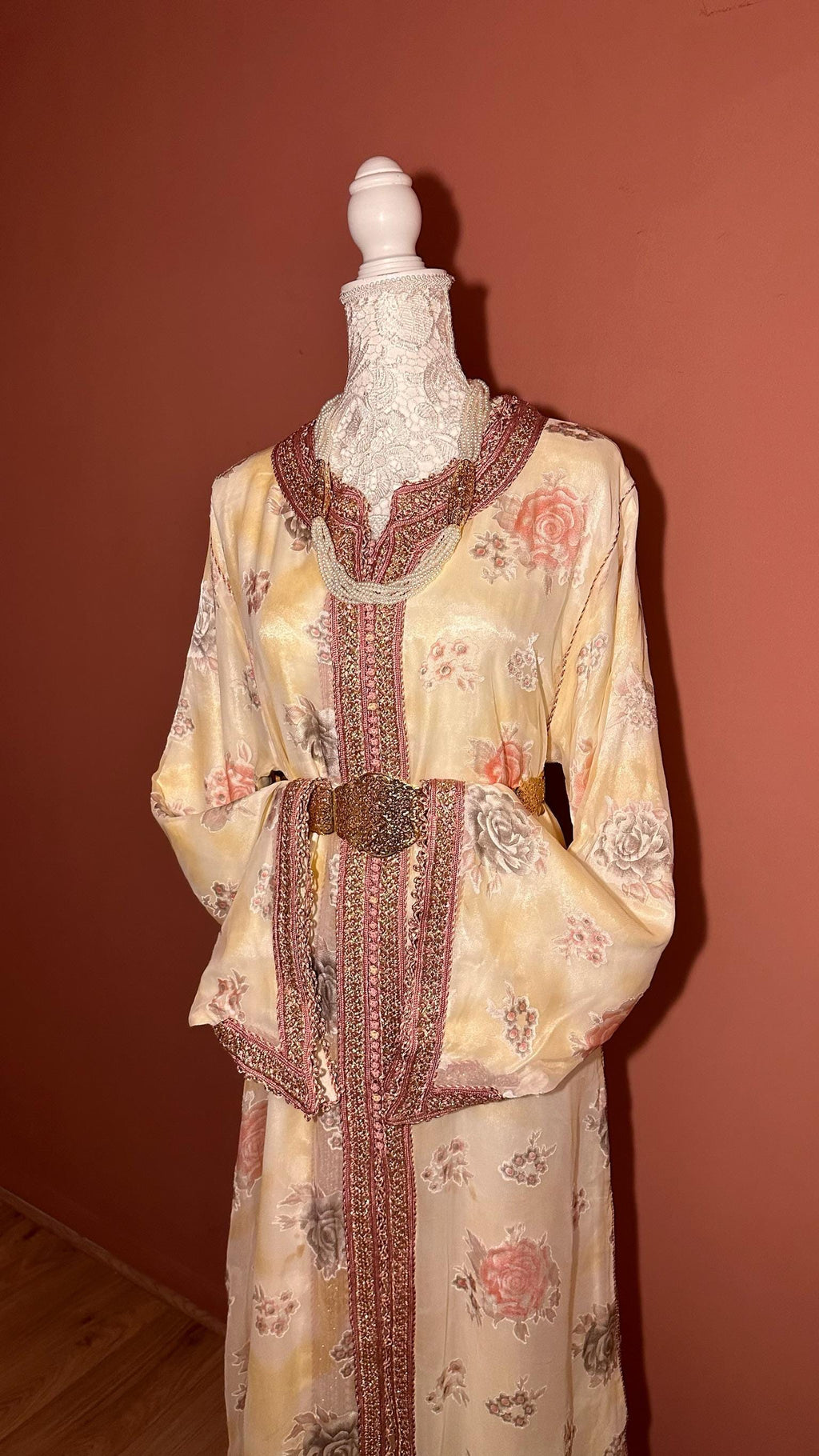 Takchita marocaine vintage beige et rose – TAK-040 - photo 2