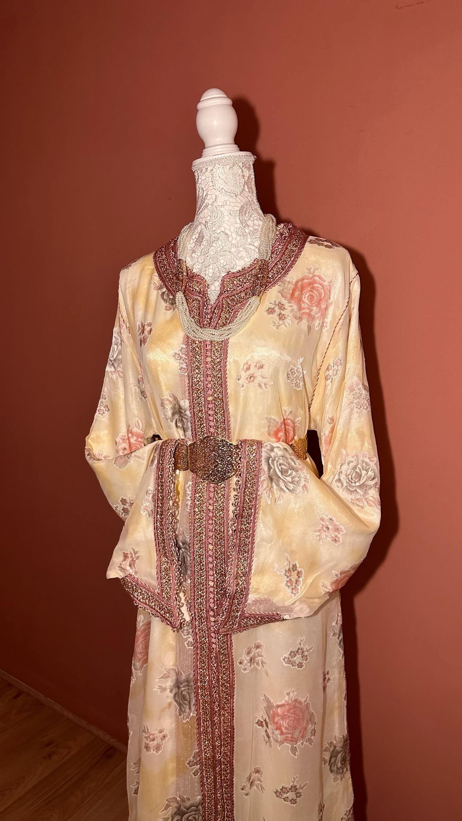 Takchita marocaine vintage beige et rose – TAK-040 - photo 2