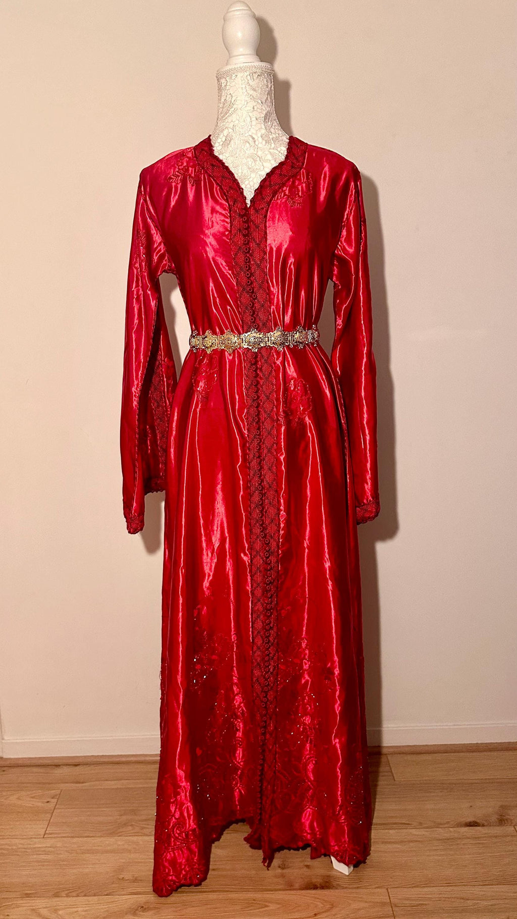Caftan marocain vintage rouge – CAF-014 - photo 3