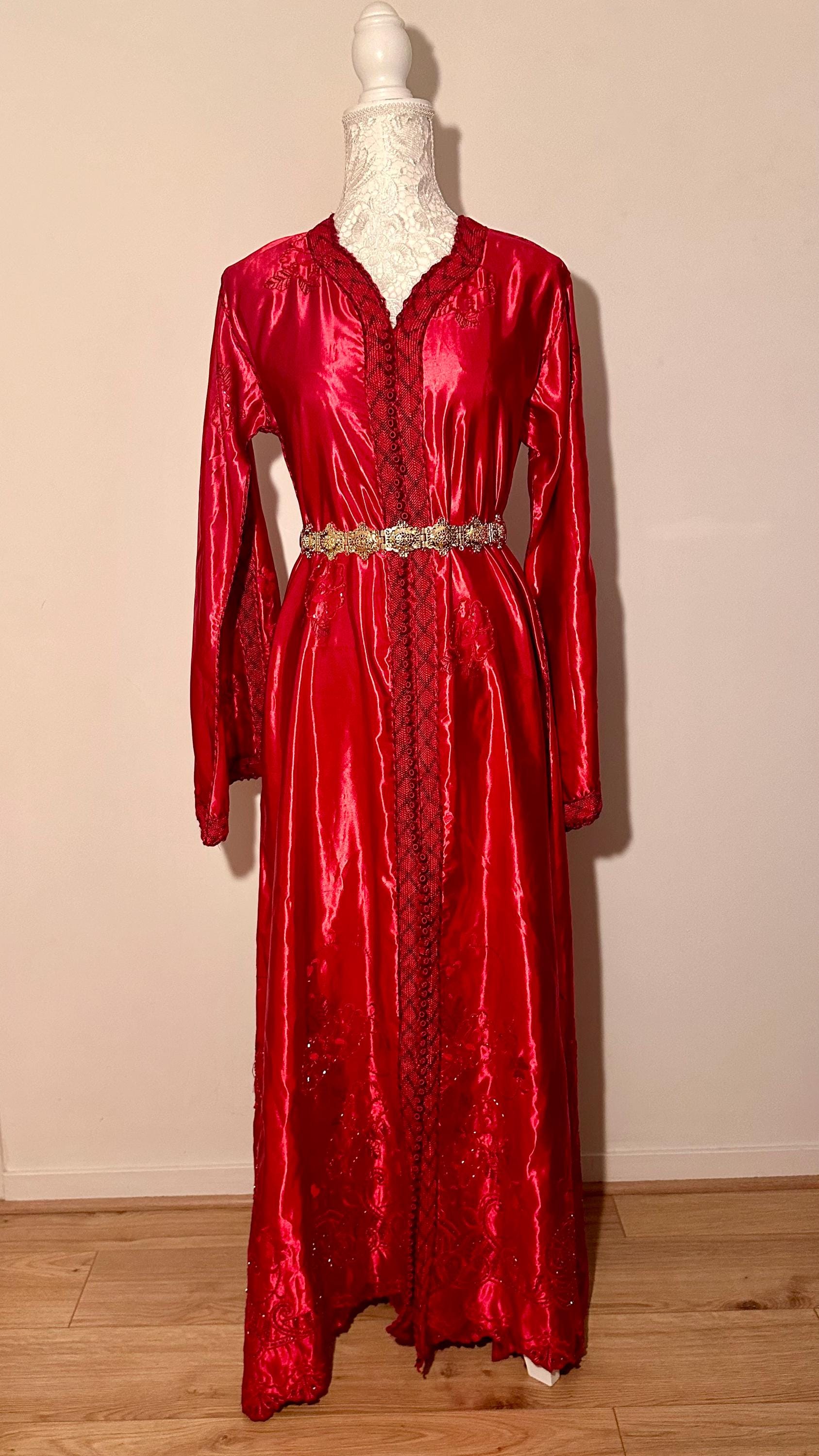 Caftan marocain vintage rouge – CAF-014 - photo 3