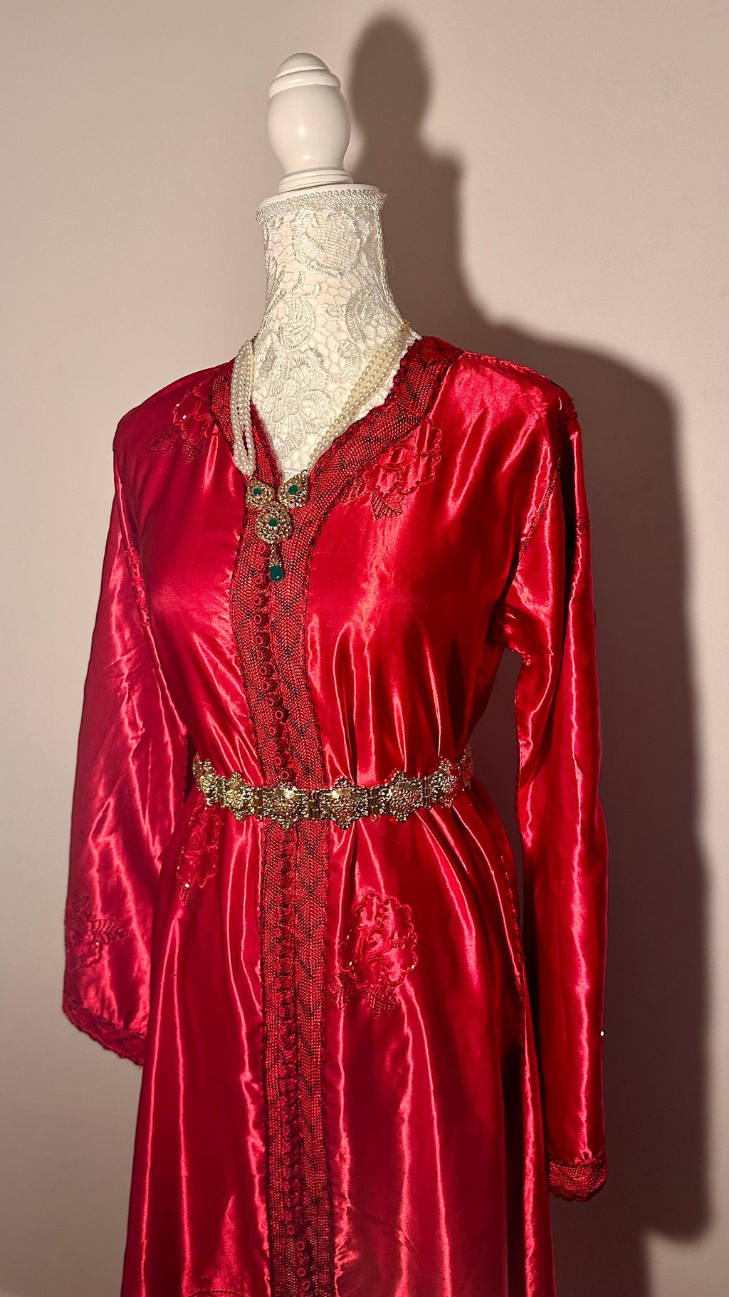 Caftan marocain vintage rouge – CAF-014 - photo 2