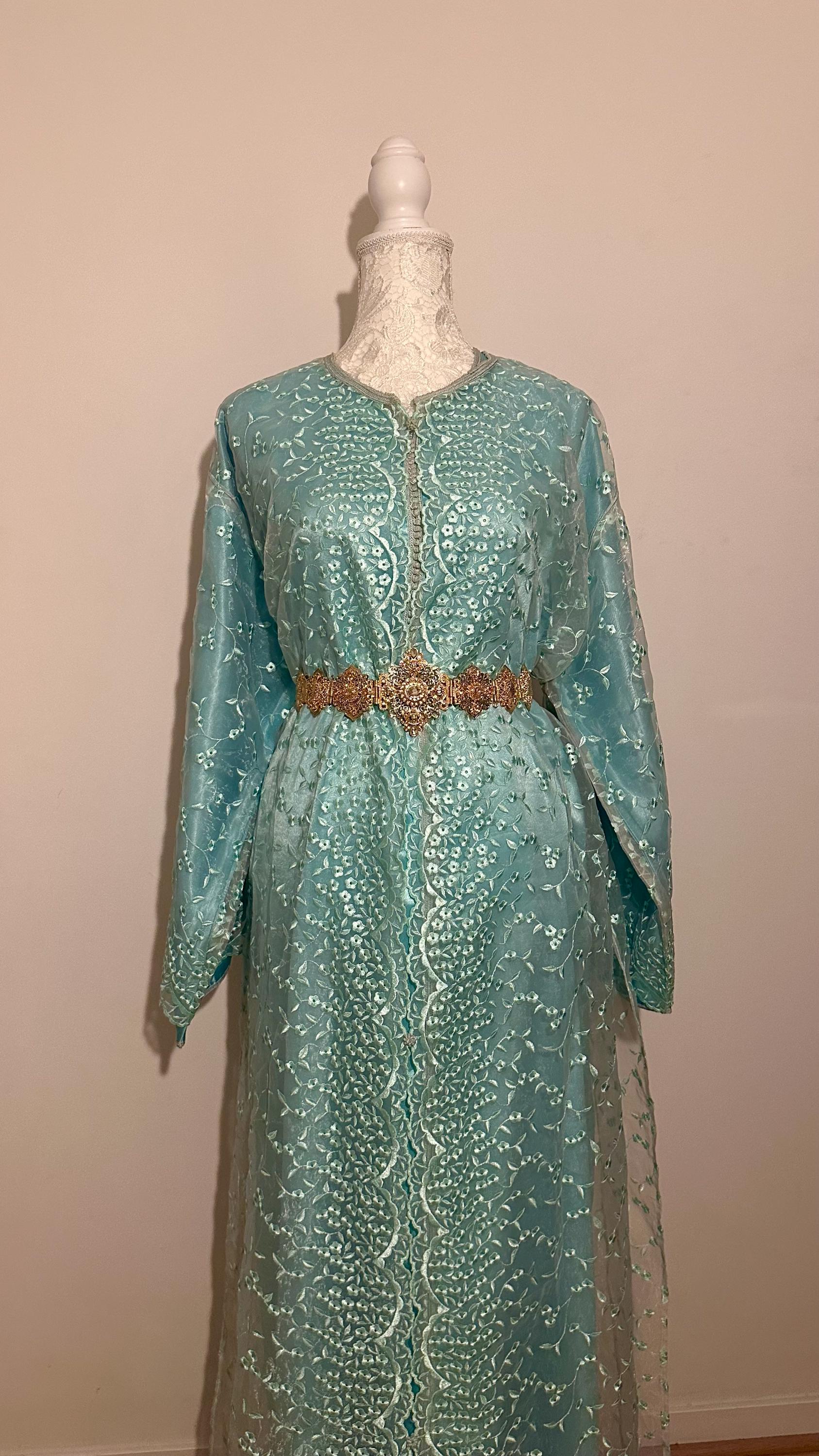 Takchita marocaine vintage bleu – TAK-036 - photo 3