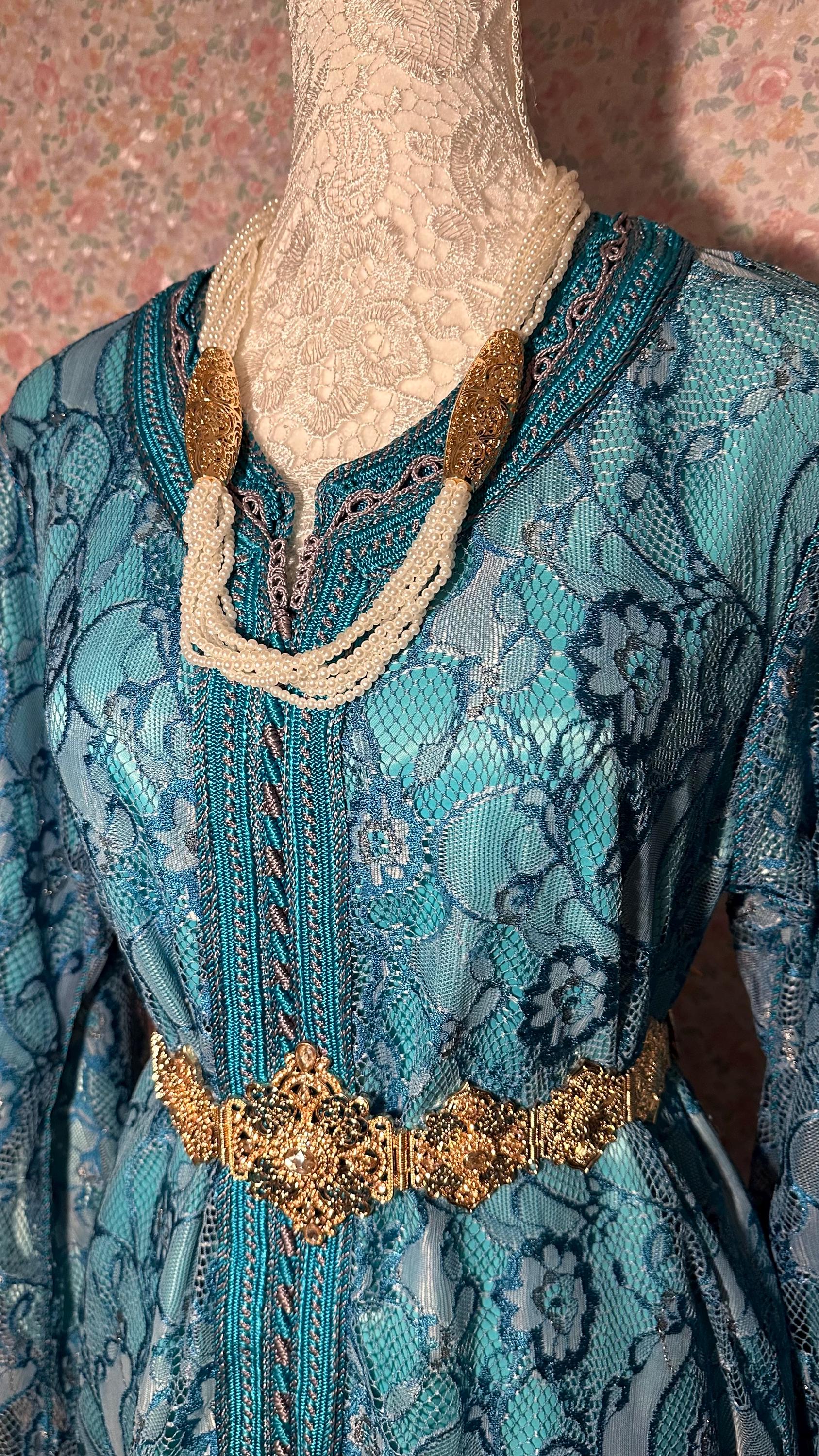 Takchita marocaine vintage bleu – TAK-033 - photo 2