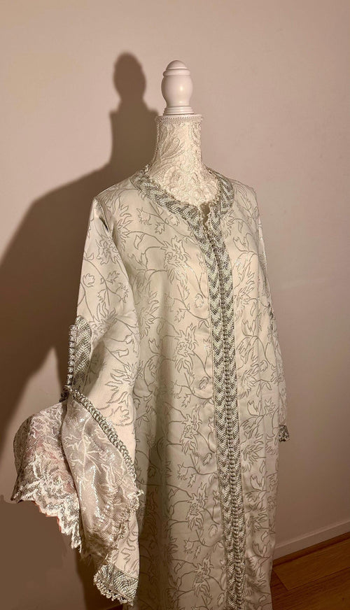 Caftan marocain vintage blanc – CAF-012 - photo 1