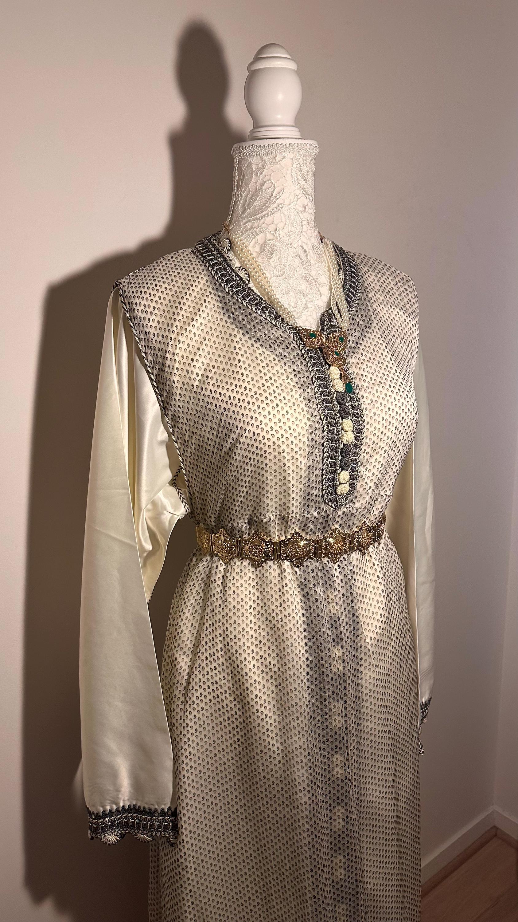 Takchita marocaine vintage blanc – TAK-029 - photo 1
