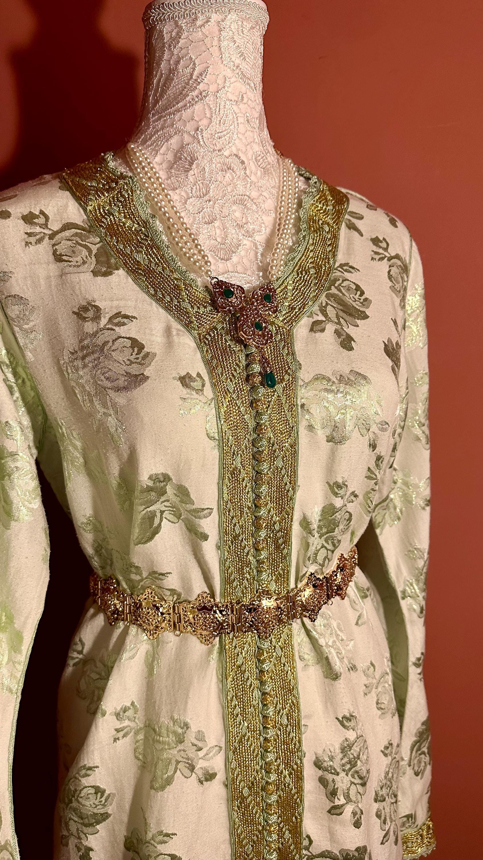 Caftan marocain vintage vert – CAF-009 - photo 2