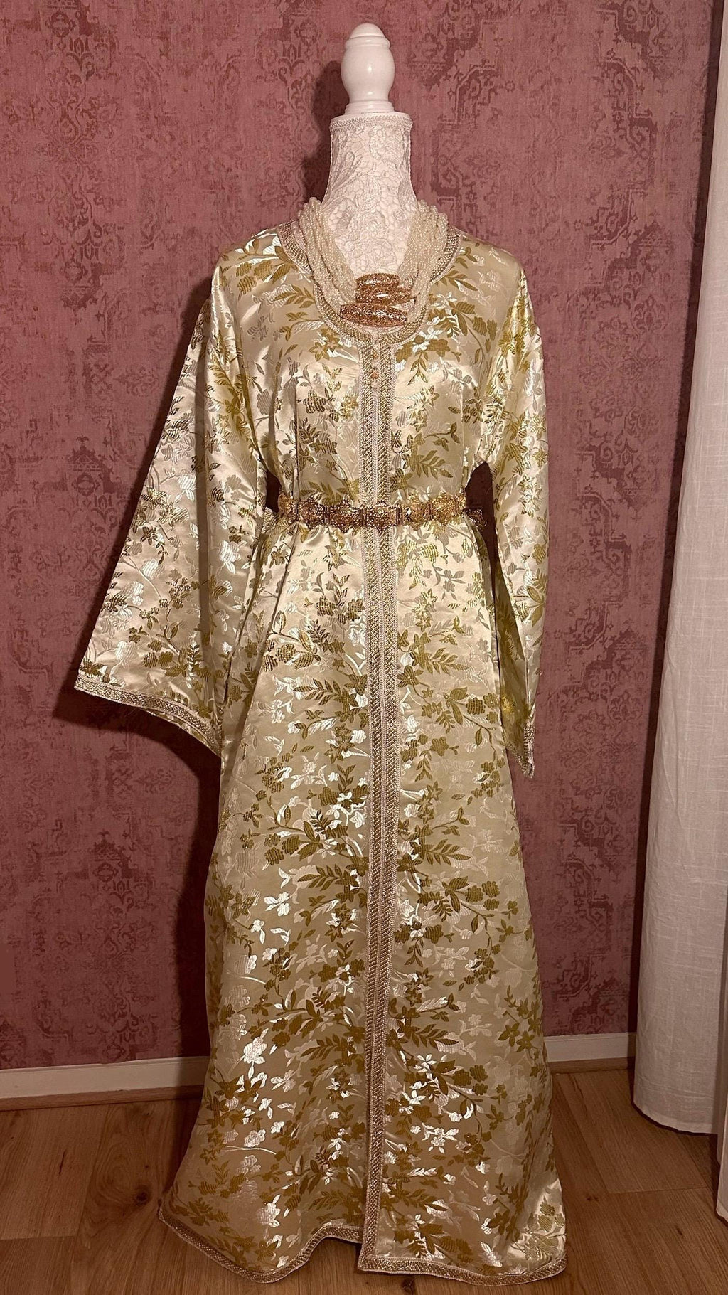 Caftan marocain vintage blanc – CAF-008 - photo 4