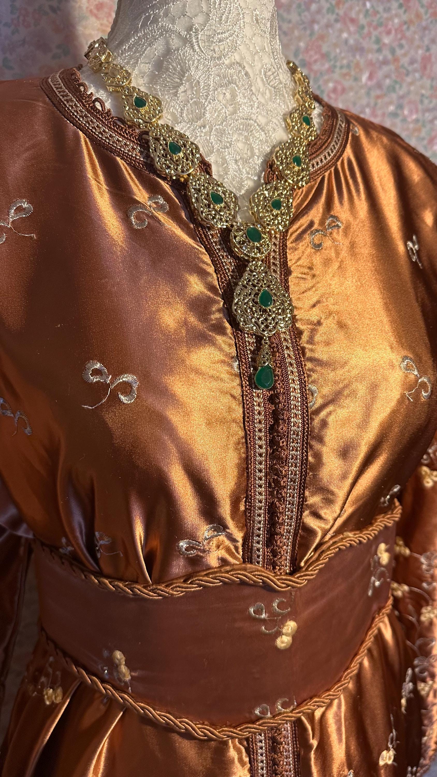 Caftan marocain vintage marron cuivré – CAF-007 - photo 3