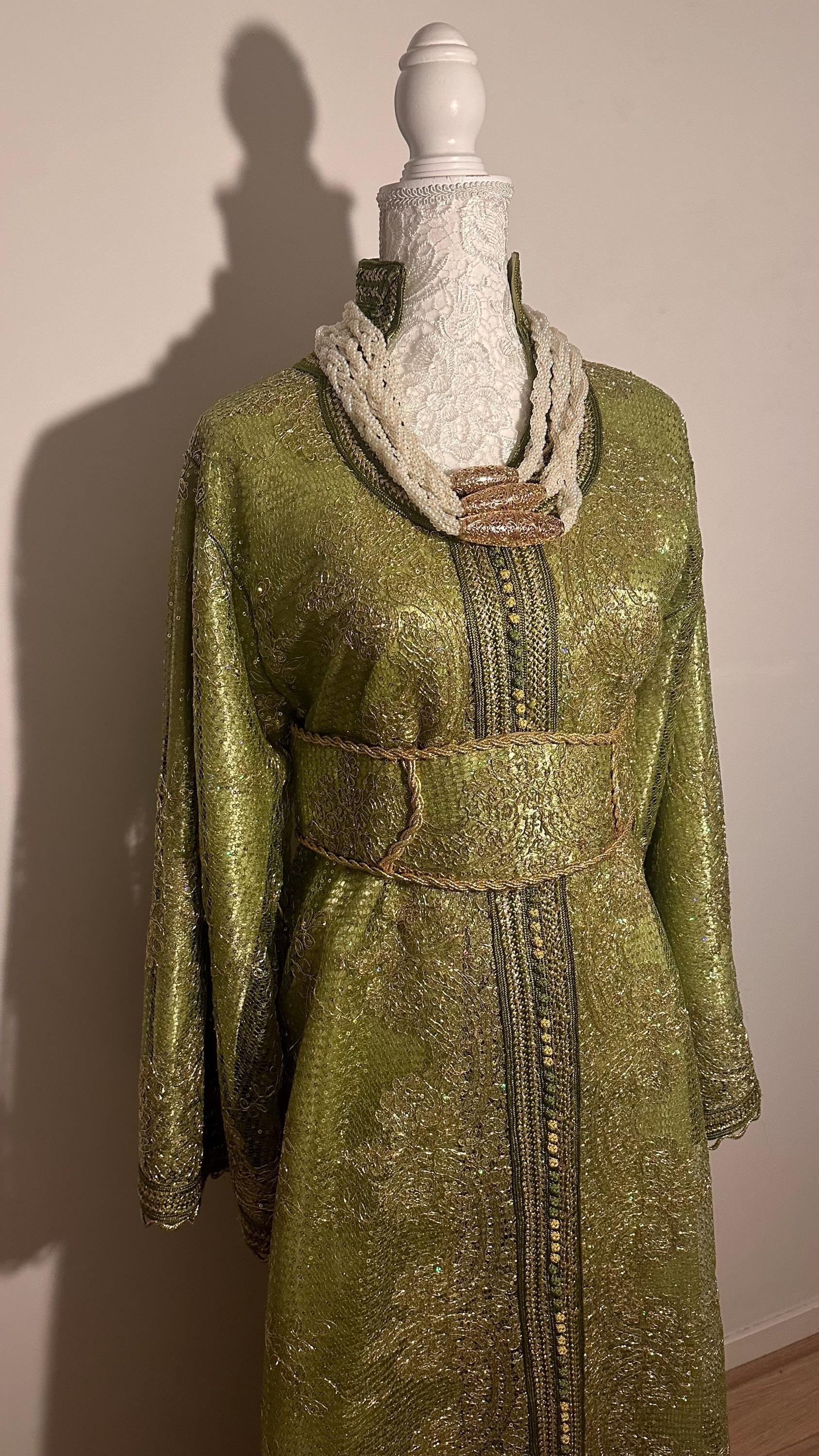 Takchita marocaine vintage vert – TAK-041 - photo 6
