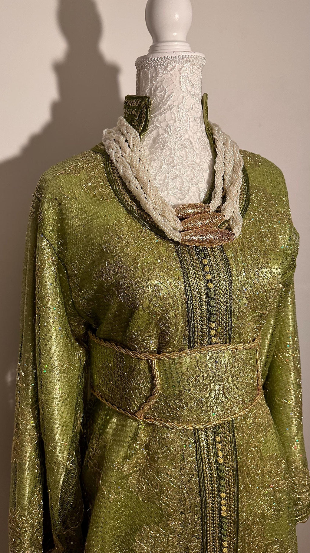 Takchita marocaine vintage vert – TAK-041 - photo 1