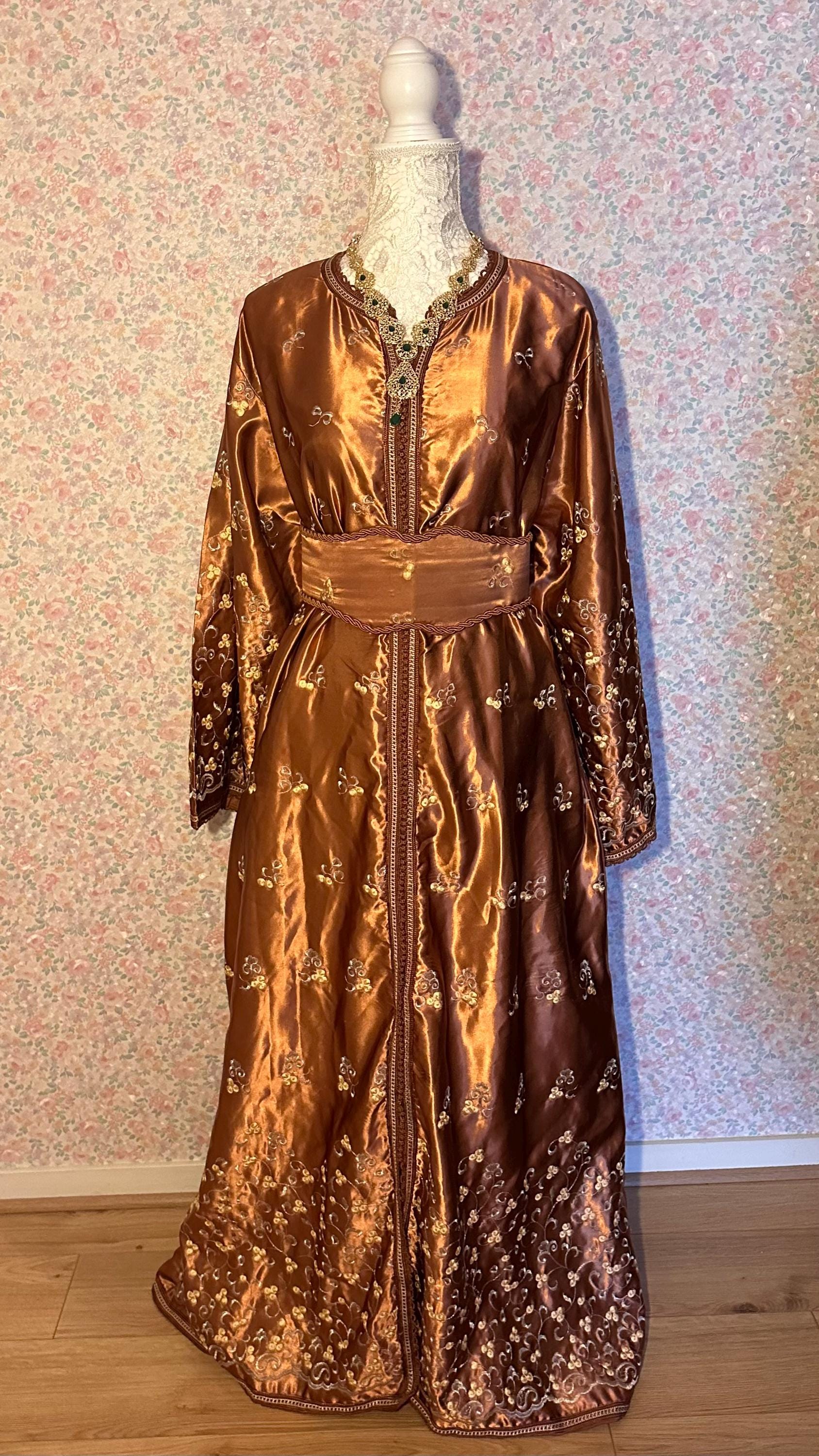Caftan marocain vintage marron cuivré – CAF-007 - photo 6