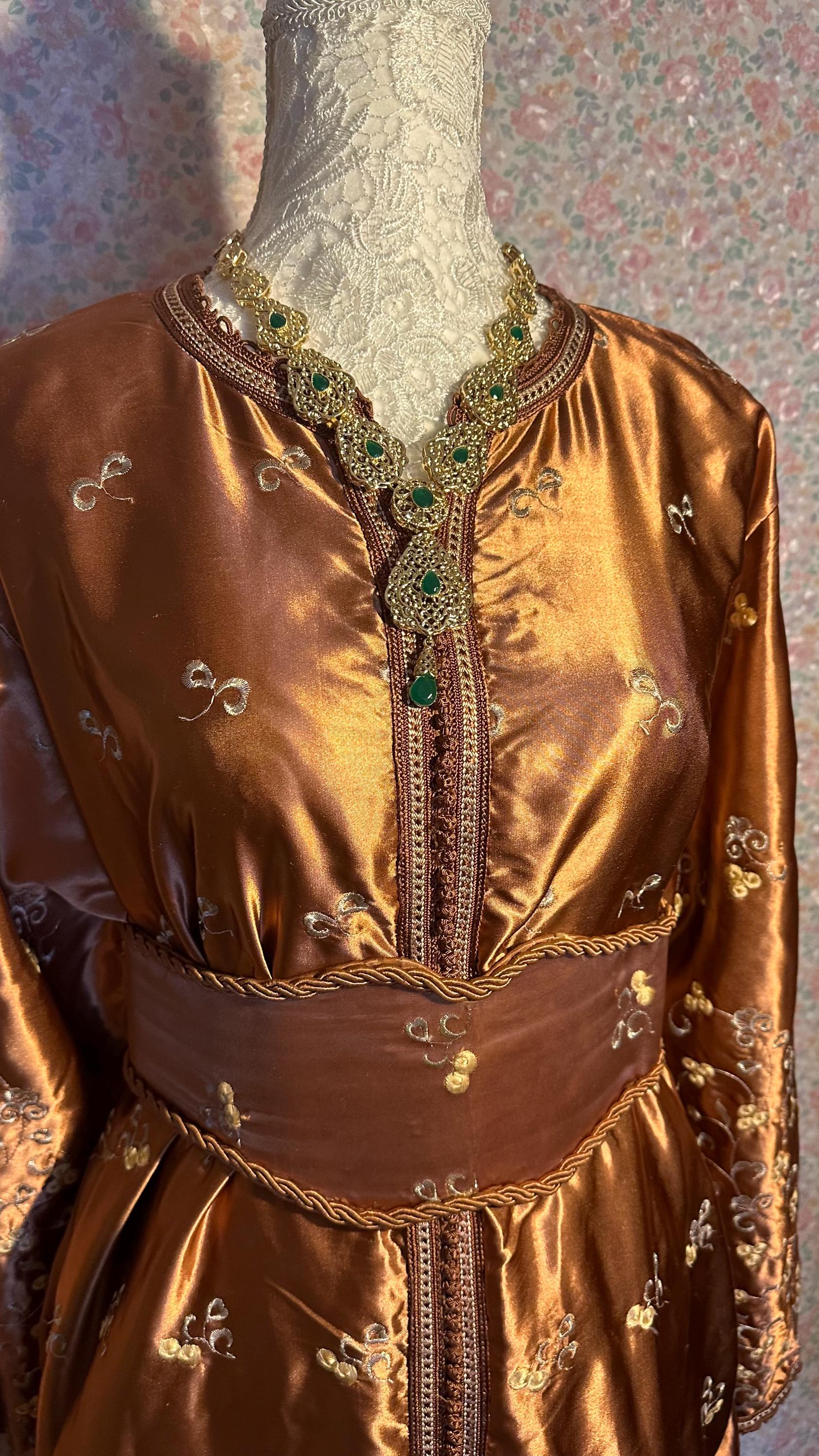 Caftan marocain vintage marron cuivré – CAF-007 - photo 4