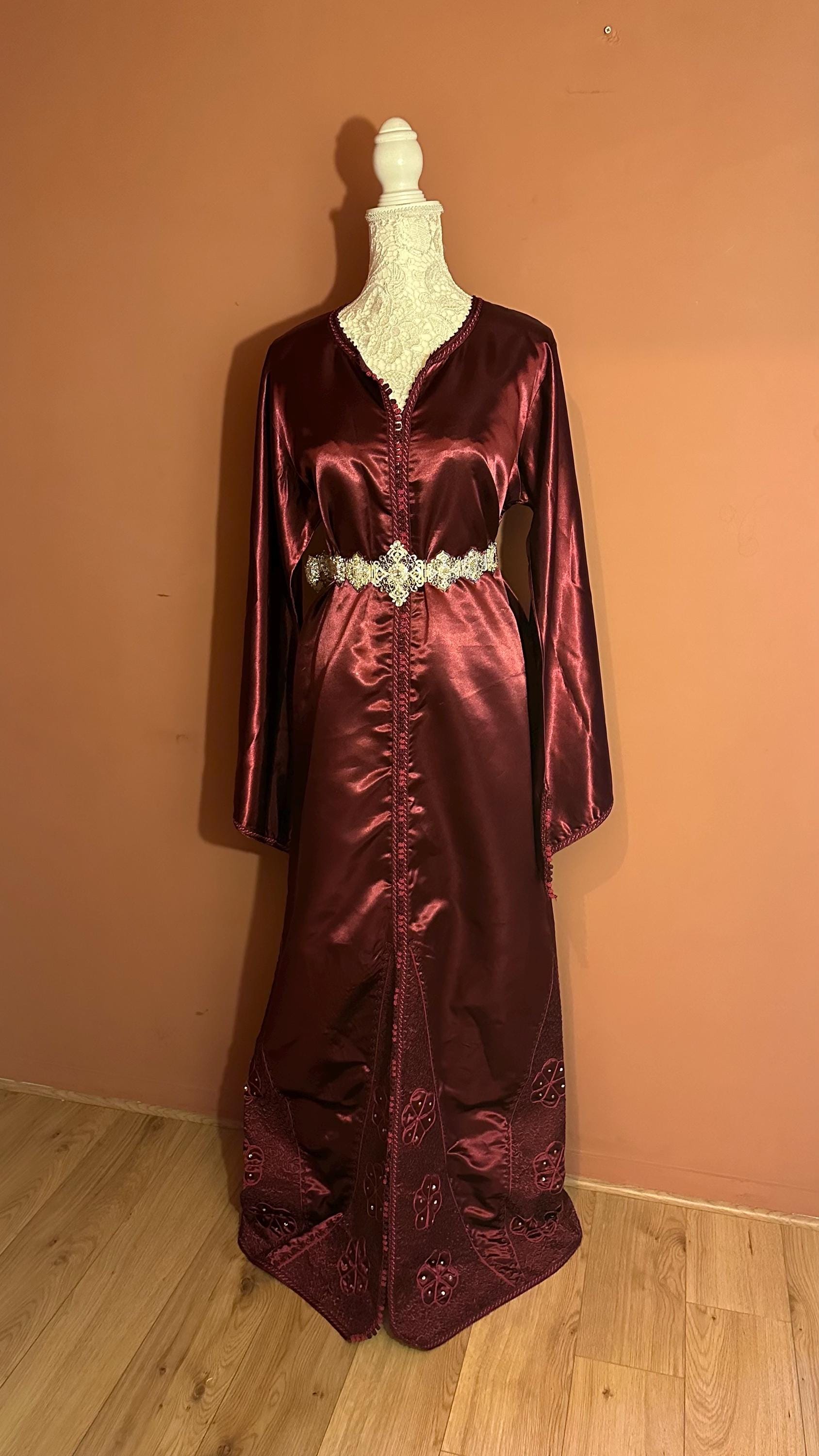 Caftan marocain vintage bordeaux – CAF-003 - photo 7