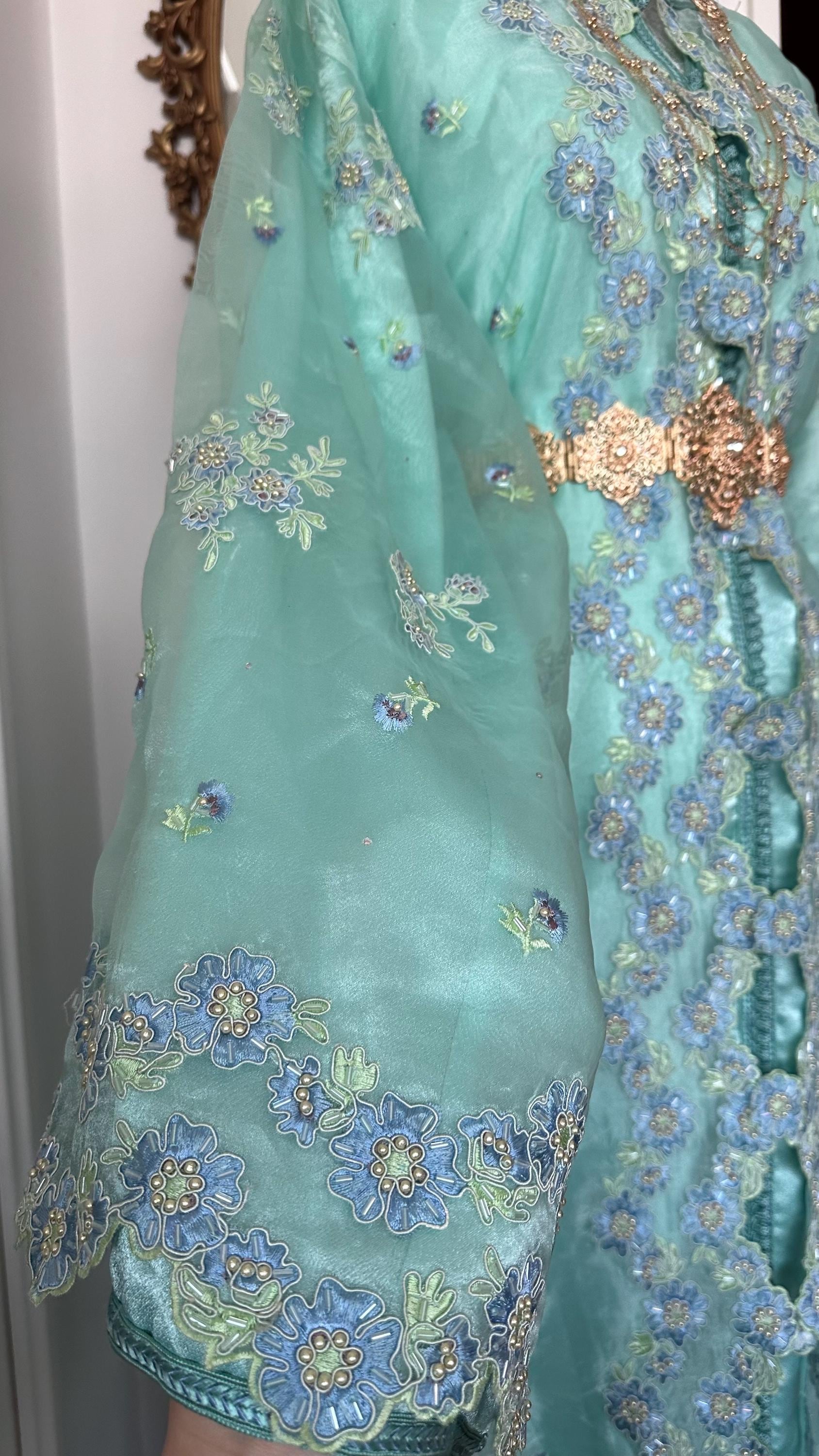 Takchita marocaine vintage vert d’eau – TAK-012 - photo 4