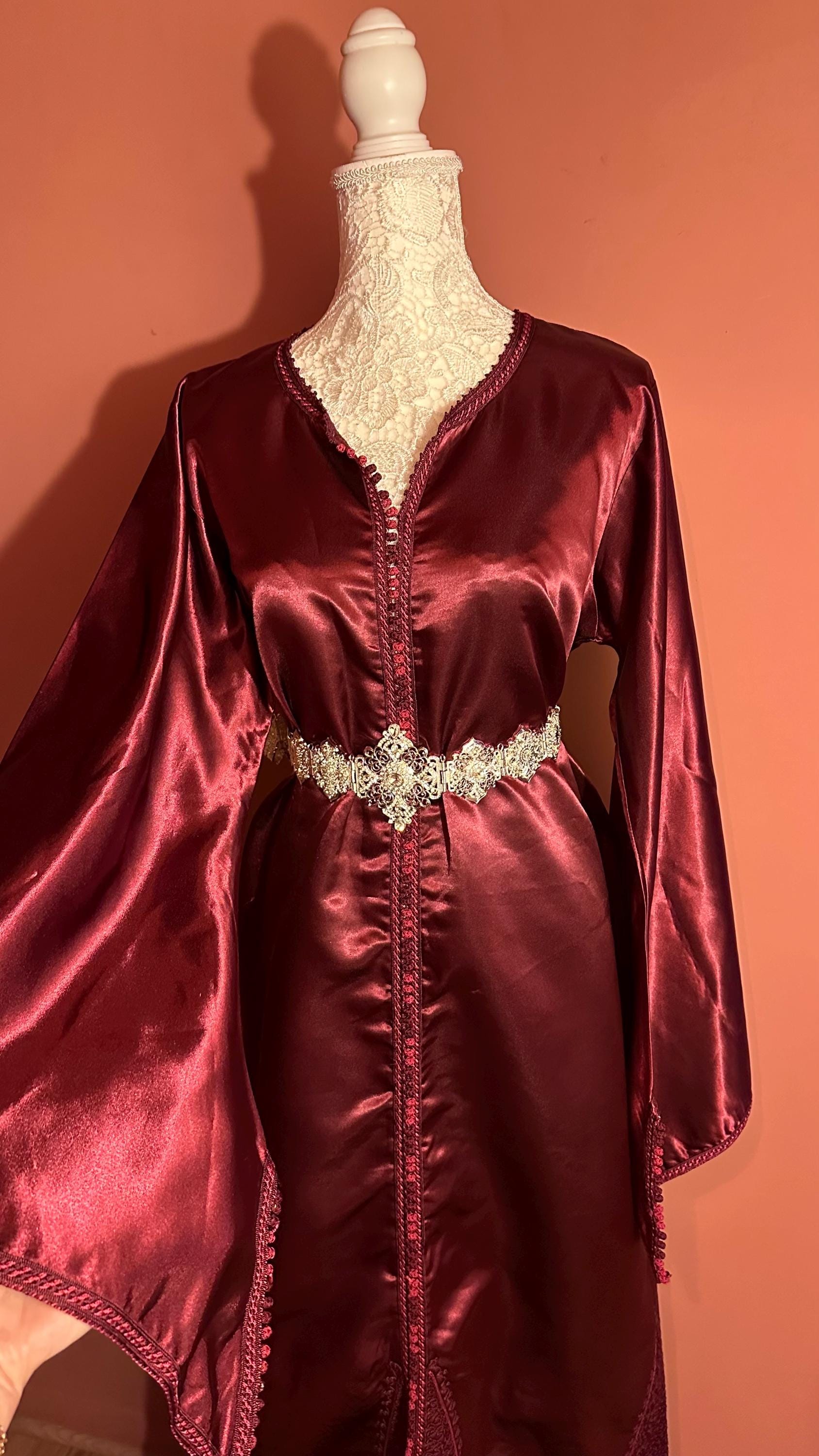 Caftan marocain vintage bordeaux – CAF-003 - photo 1