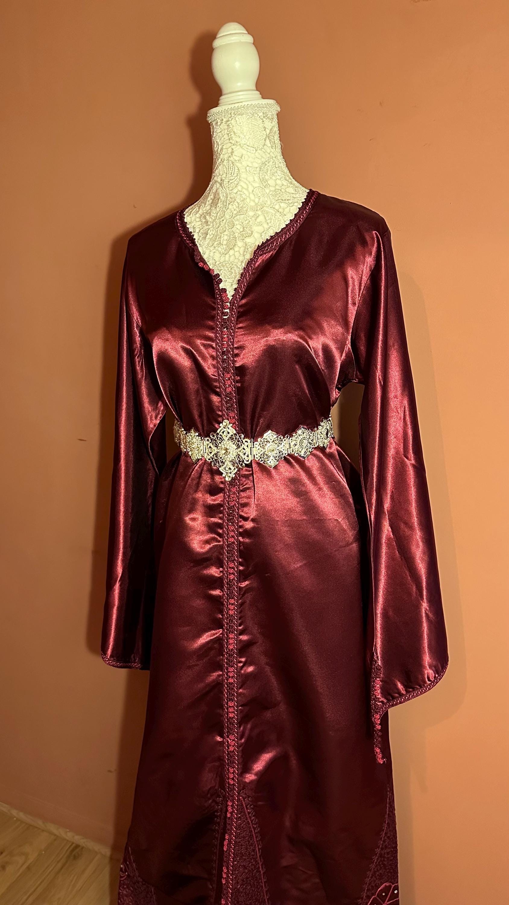Caftan marocain vintage bordeaux – CAF-003 - photo 3