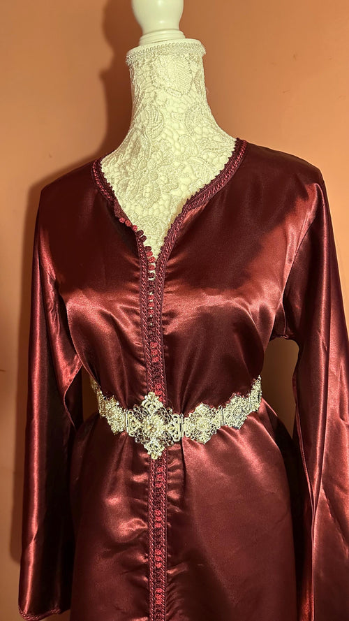 Caftan marocain vintage bordeaux – CAF-003 - photo 2