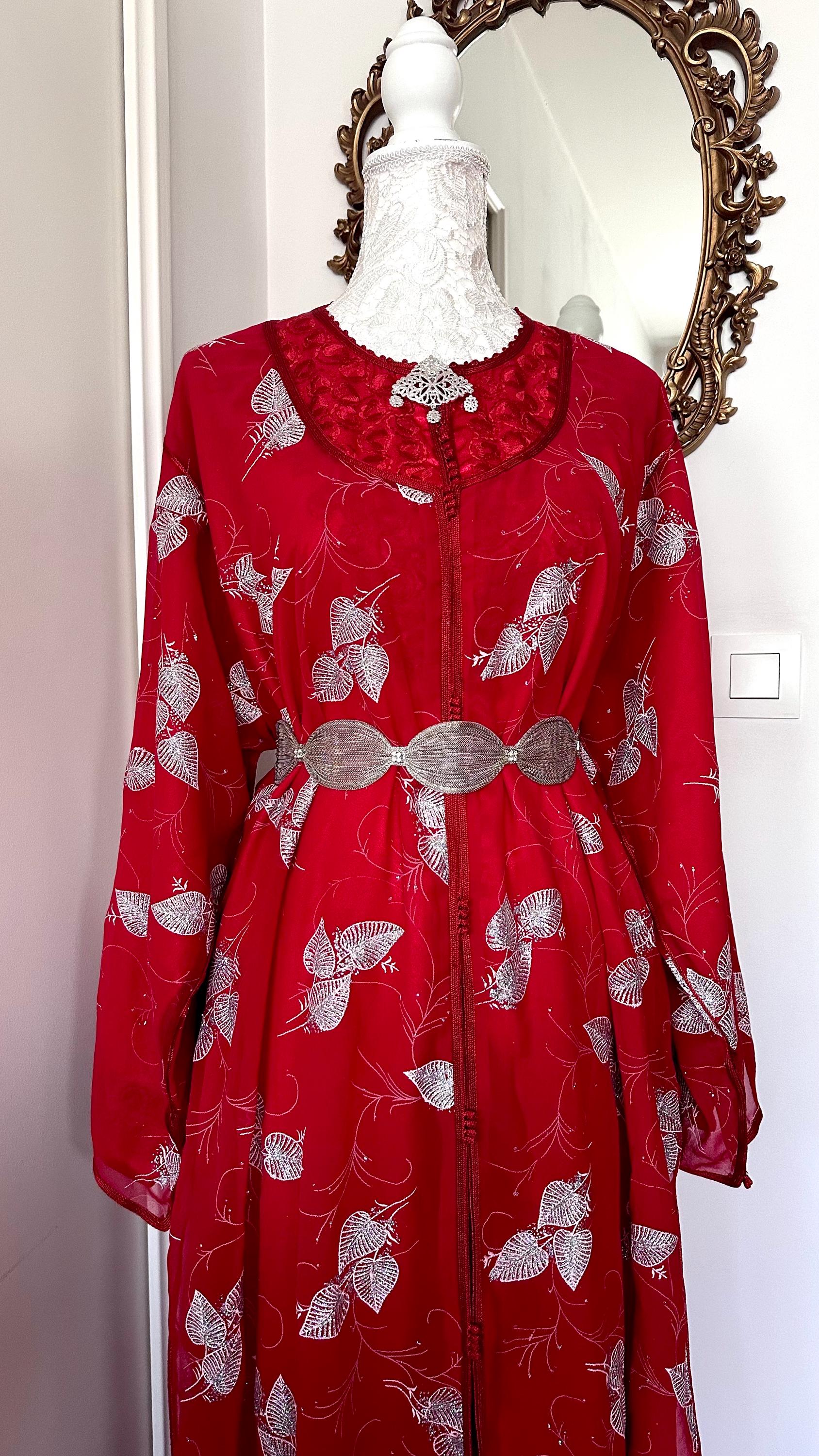 Takchita marocaine vintage rouge – TAK-042 - photo 3