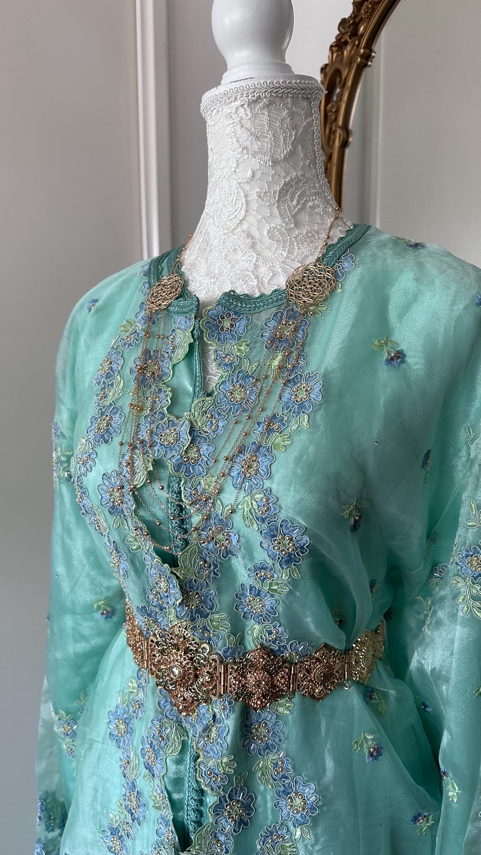 Takchita marocaine vintage vert d’eau – TAK-012 - photo 1