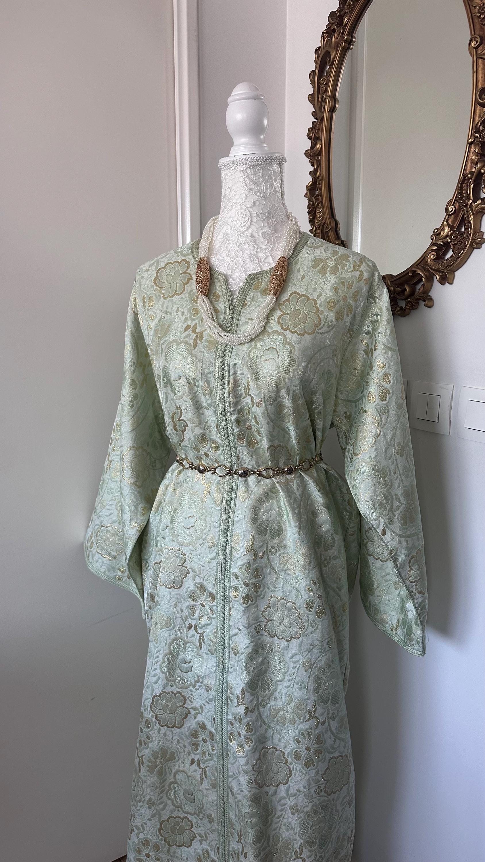 Caftan marocain vintage vert – CAF-001 - photo 3