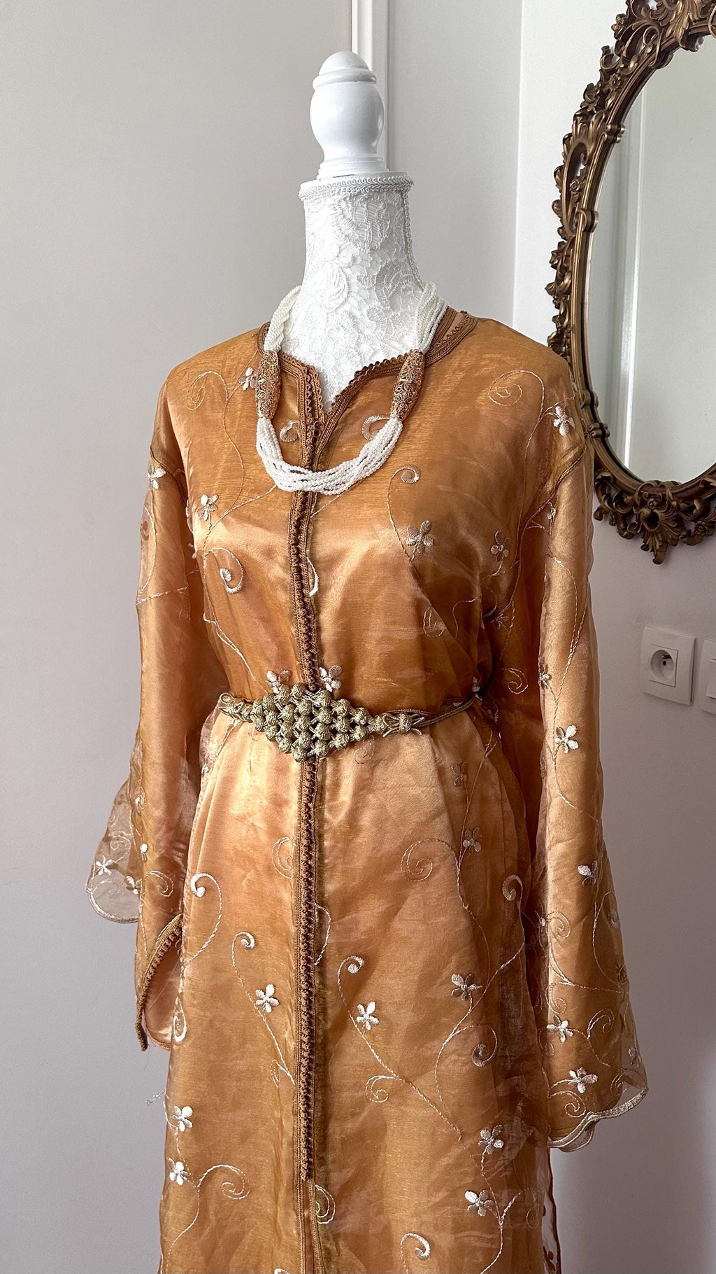 Takchita vintage organza caramel doré – TAK-106 - photo 2