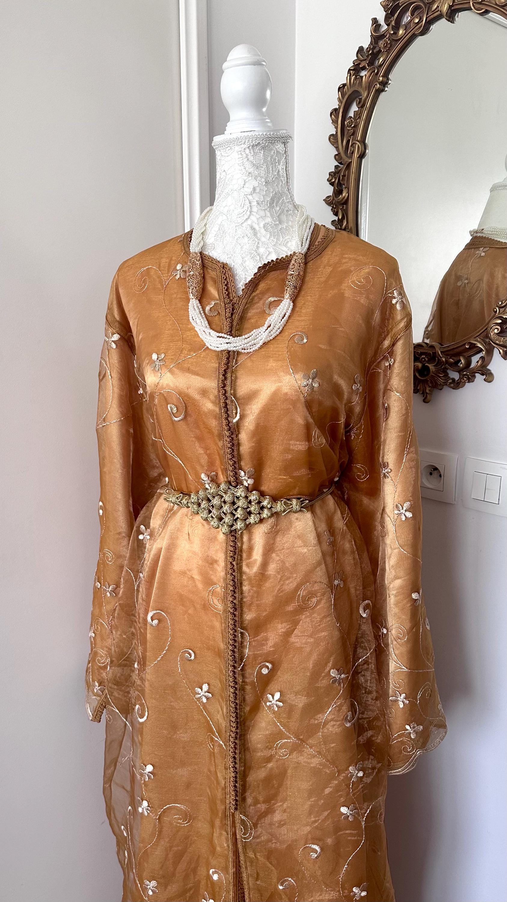 Takchita vintage organza caramel doré – TAK-106 - photo 3