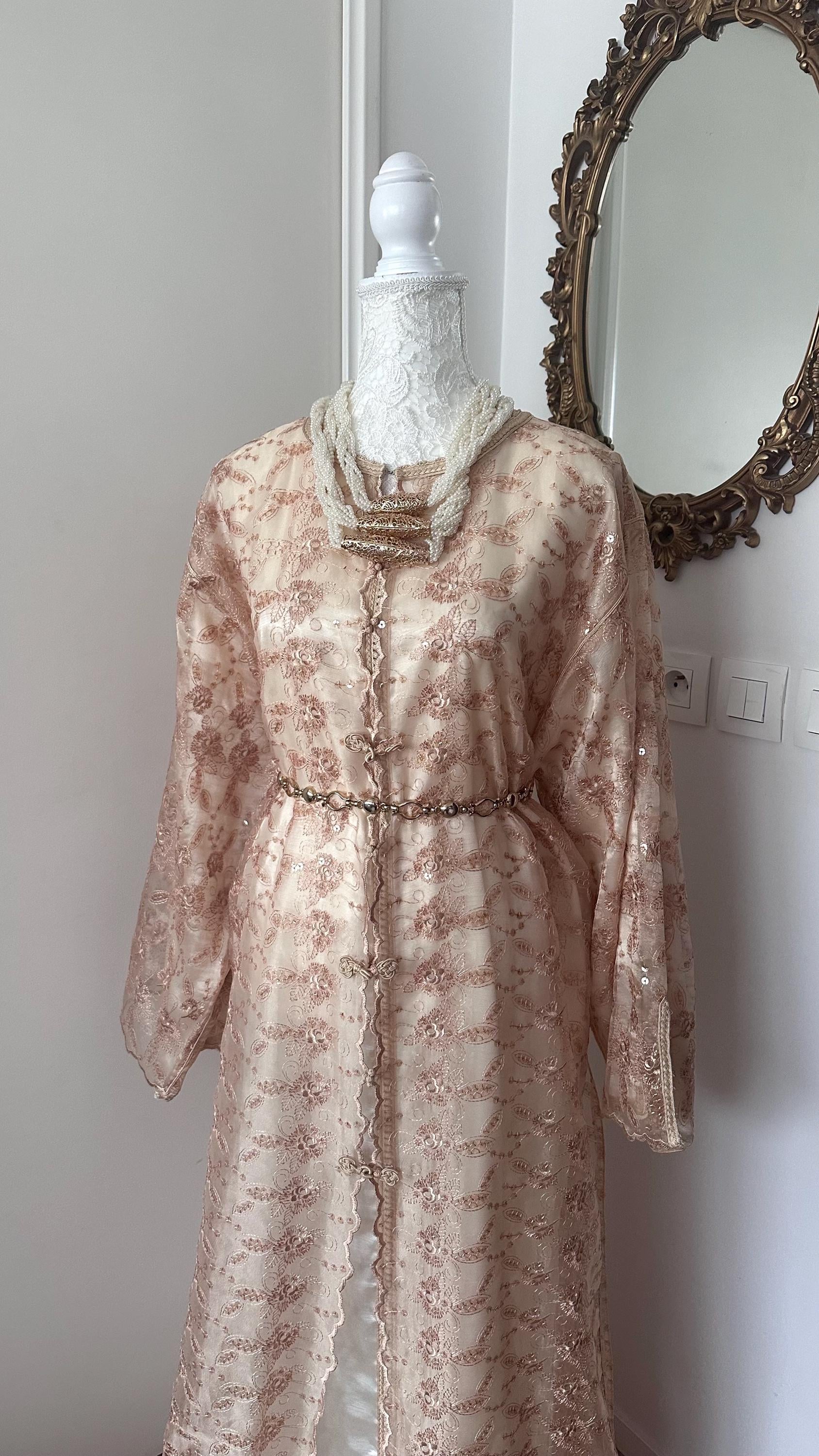 Takchita vintage organza beige – TAK-105 - photo 4