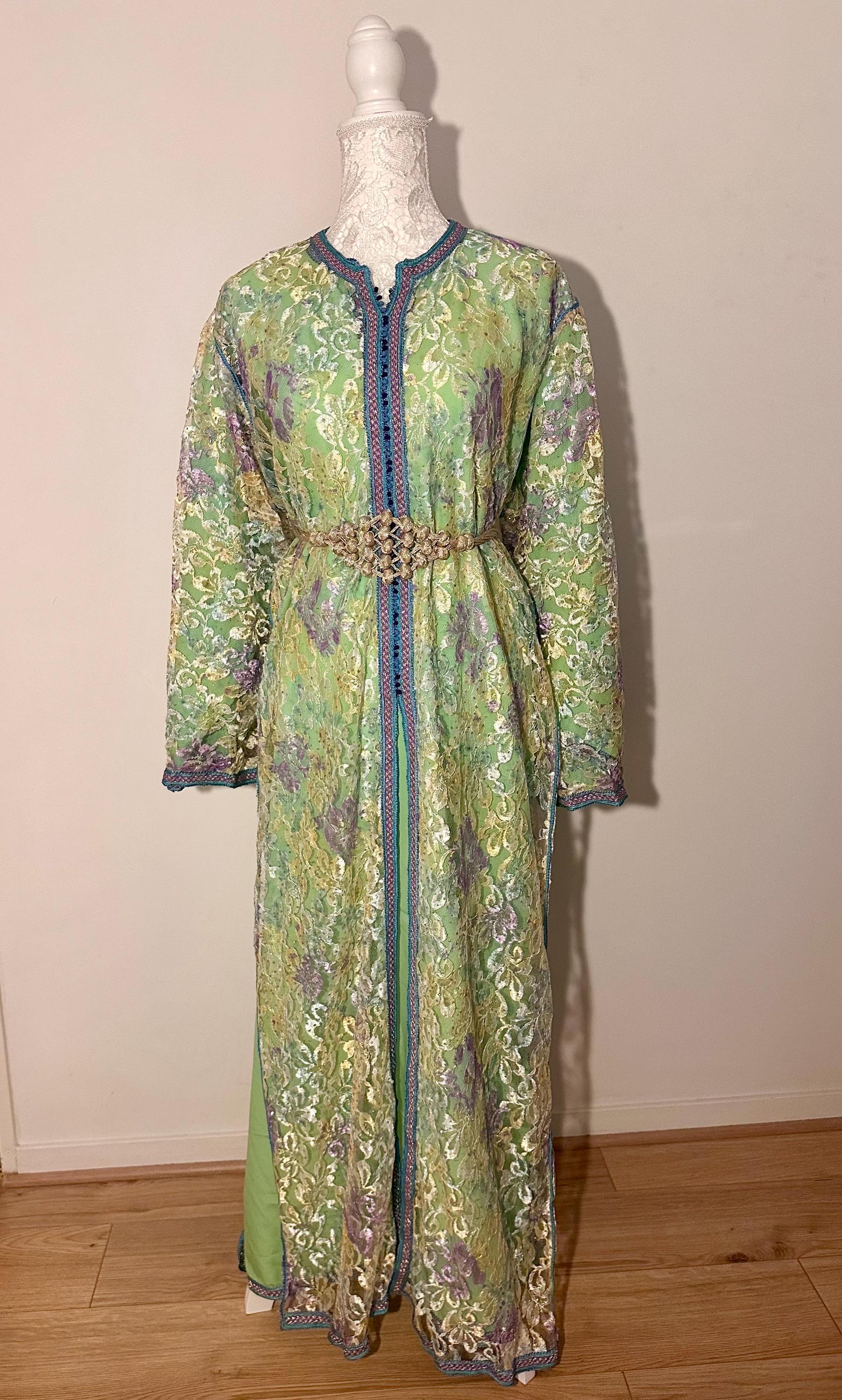 Takchita marocaine vintage verte en dentelle – TAK-104 - photo 5