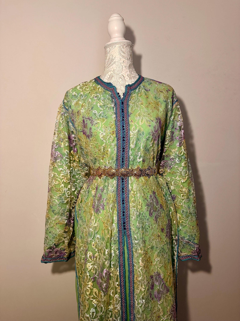 Takchita marocaine vintage verte en dentelle – TAK-104 - photo 3