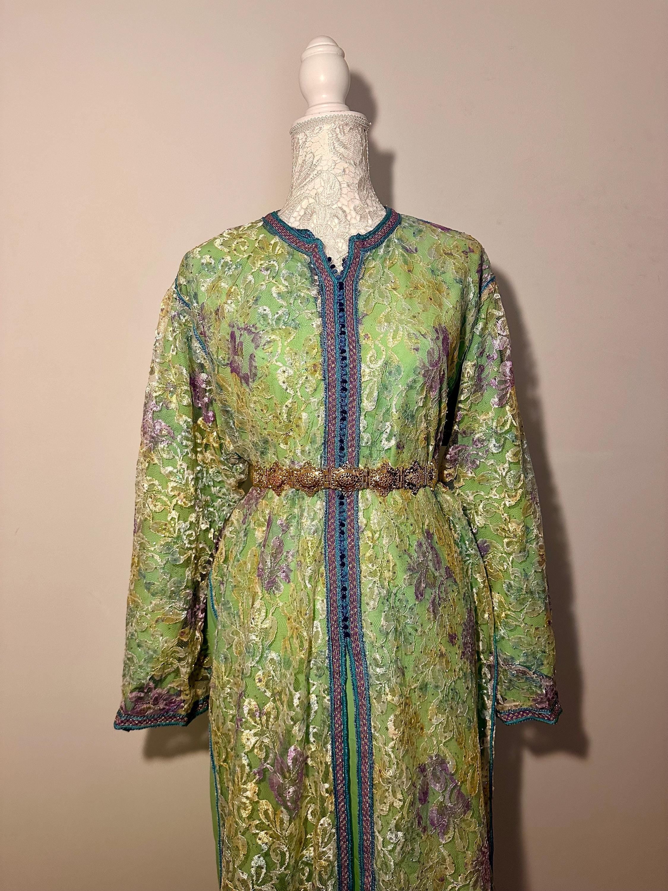 Takchita marocaine vintage verte en dentelle – TAK-104 - photo 3