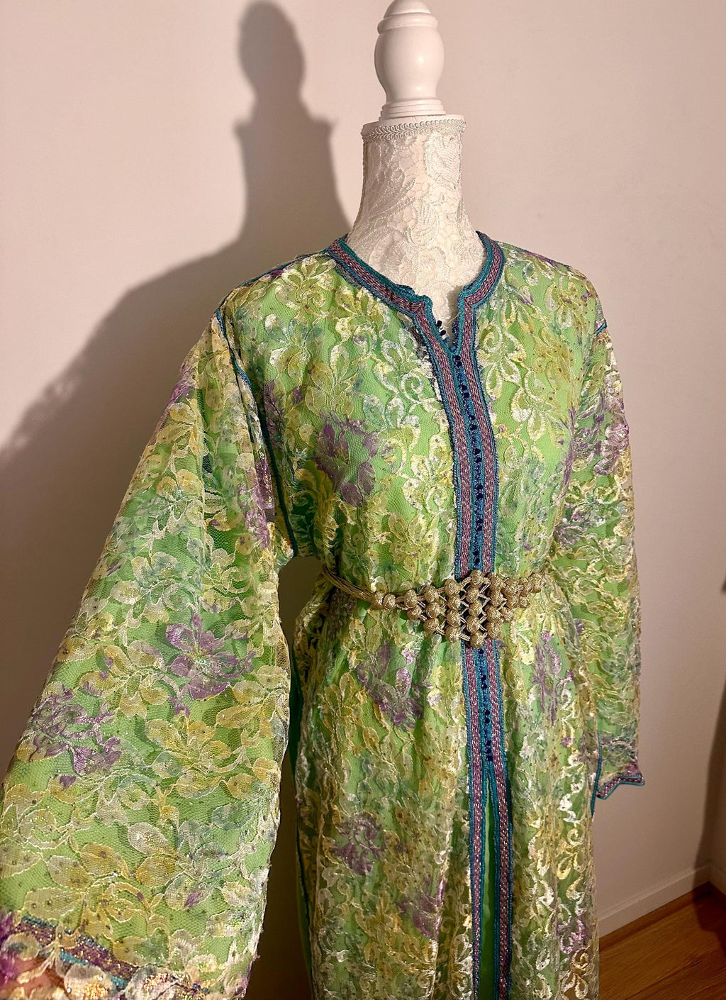 Takchita marocaine vintage verte en dentelle – TAK-104 - photo 1