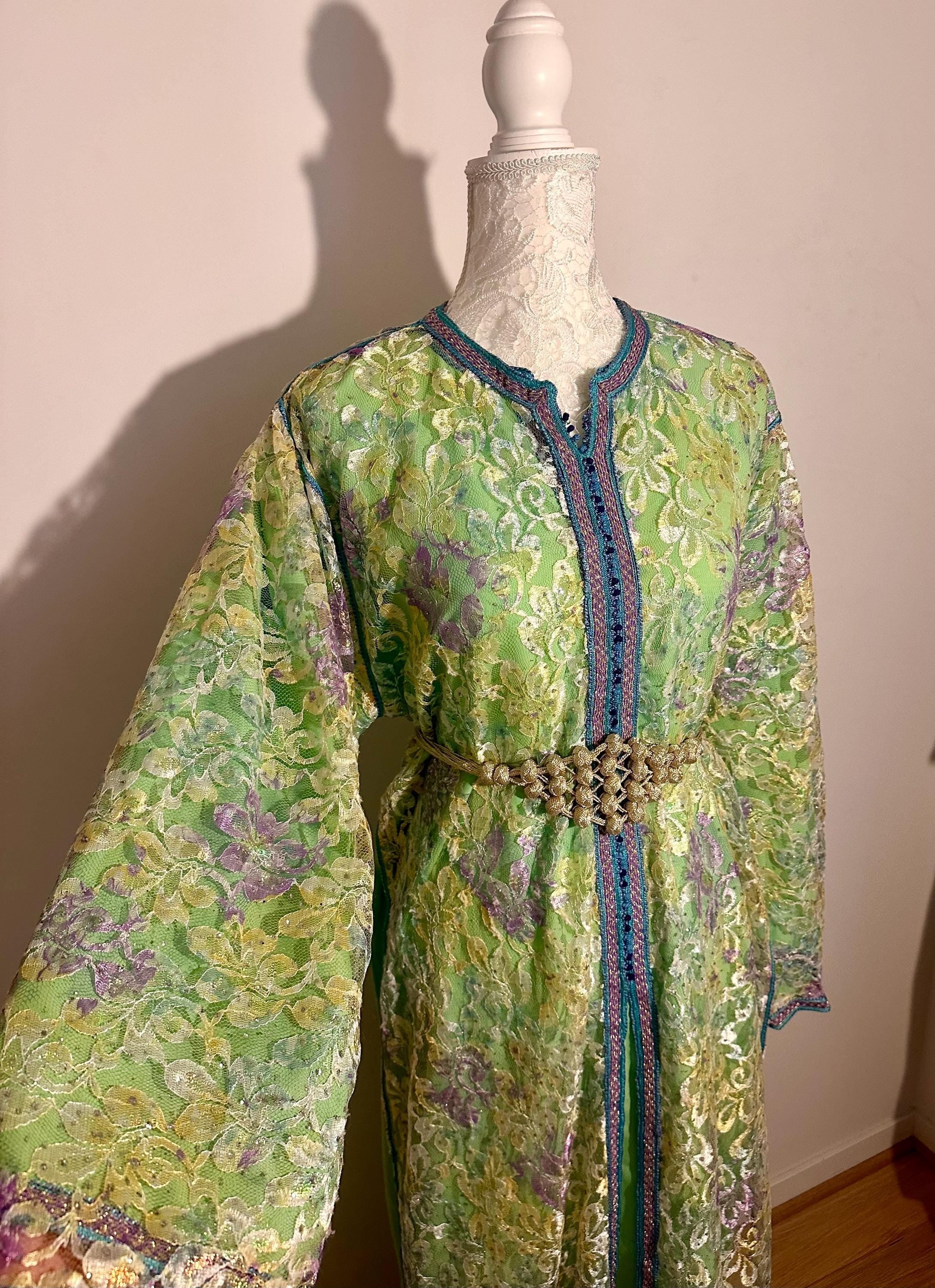 Takchita marocaine vintage verte en dentelle – TAK-104 - photo 1