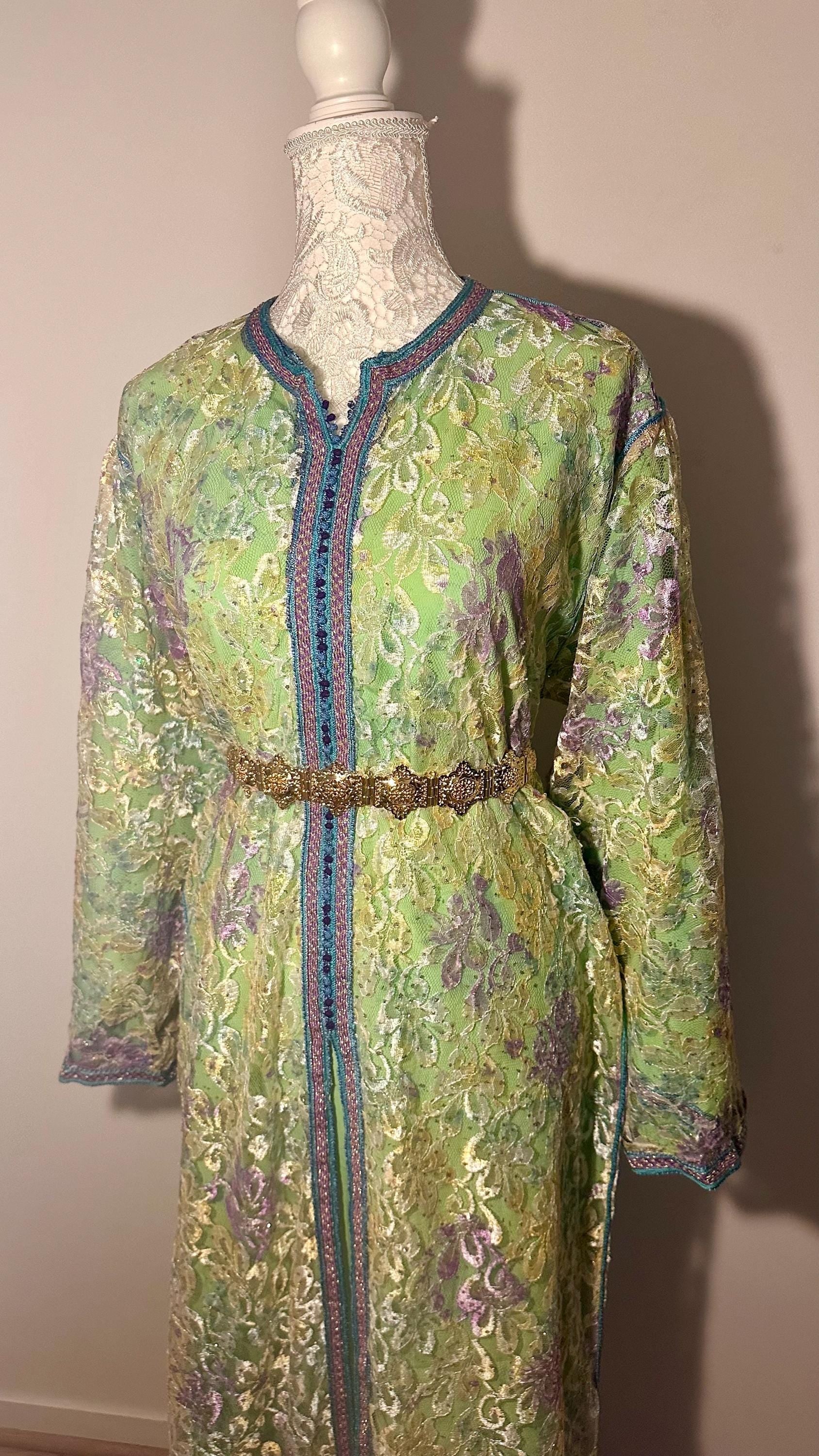 Takchita marocaine vintage verte en dentelle – TAK-104 - photo 4