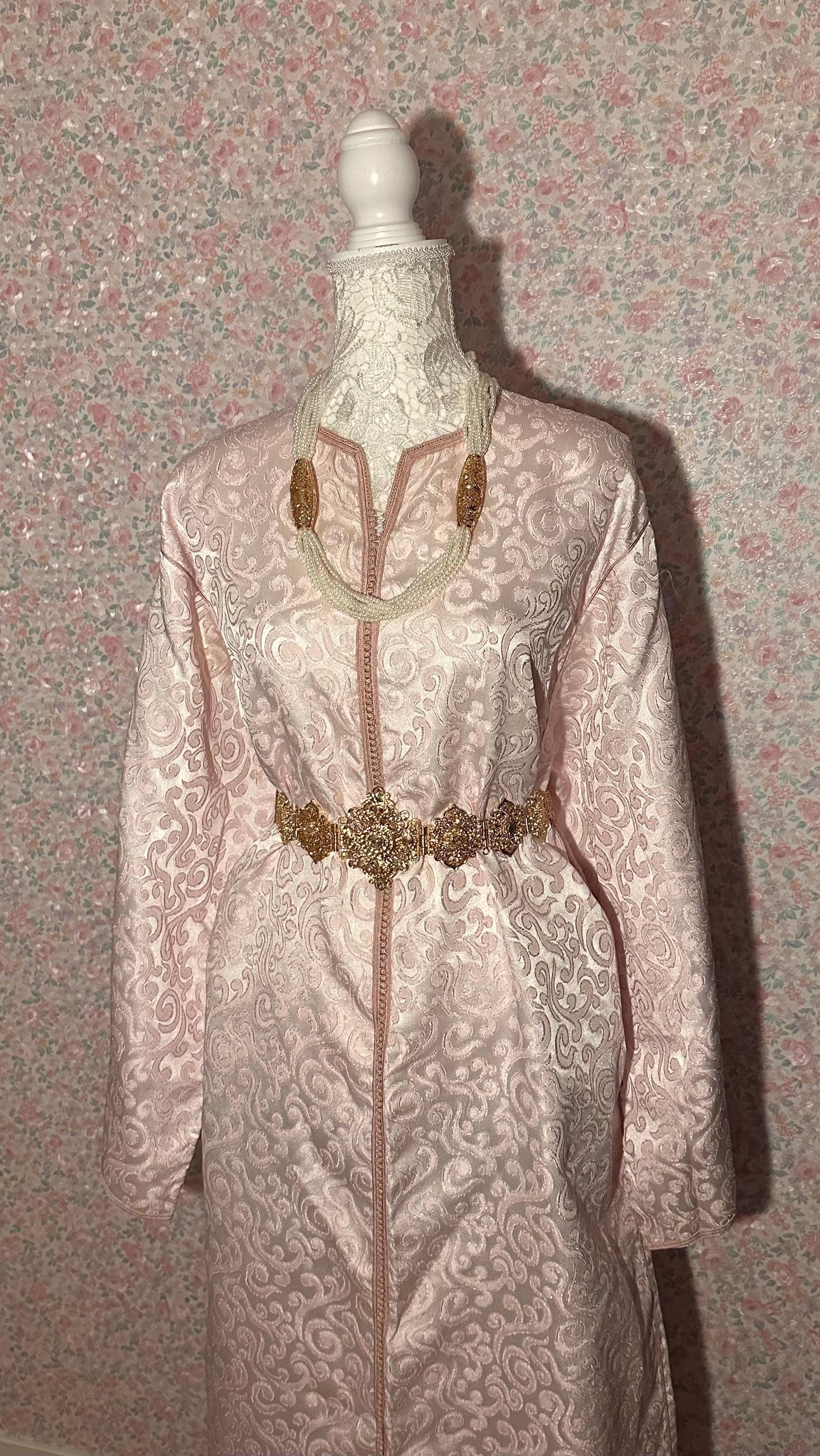Caftan marocain vintage brocard rose – CAF-100 - photo 1