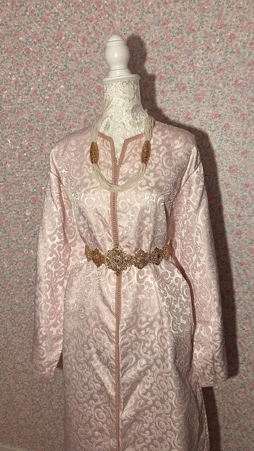 Caftan marocain vintage brocard rose – CAF-100 - photo 1