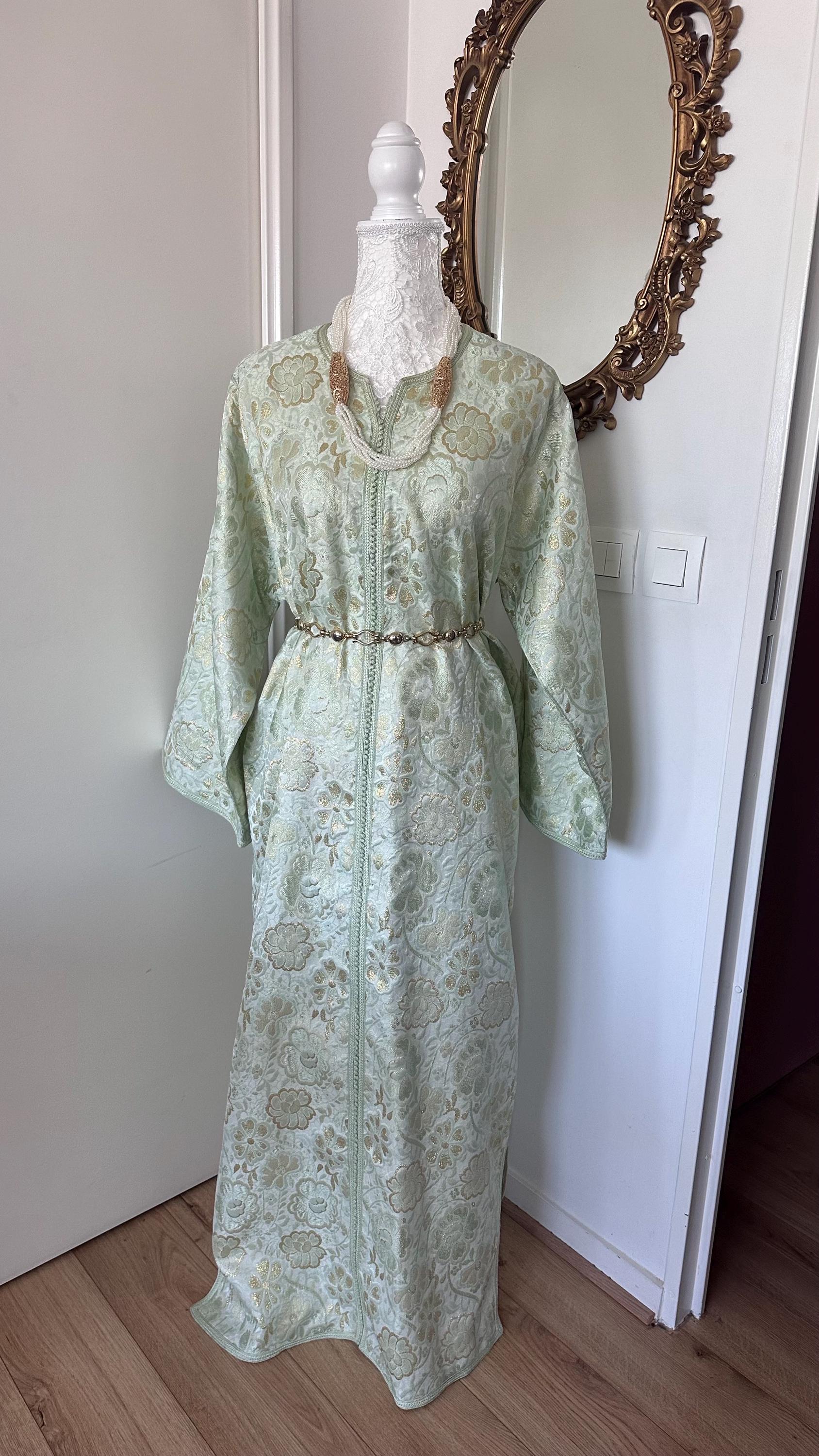 Caftan marocain vintage vert – CAF-001 - photo 5